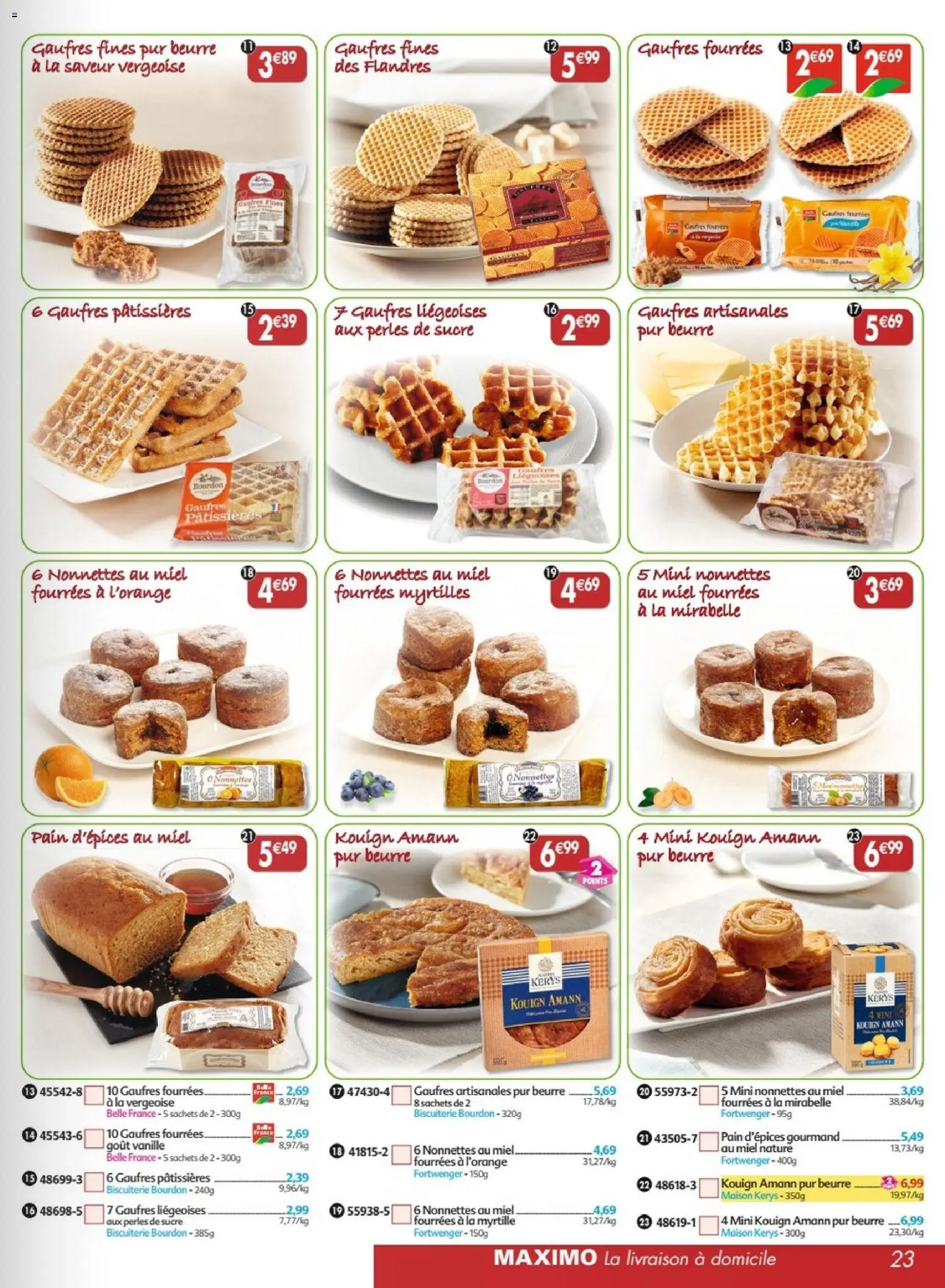{H1} | Page: 23 | Produits: Sucre, Myrtilles, Beurre, Pain