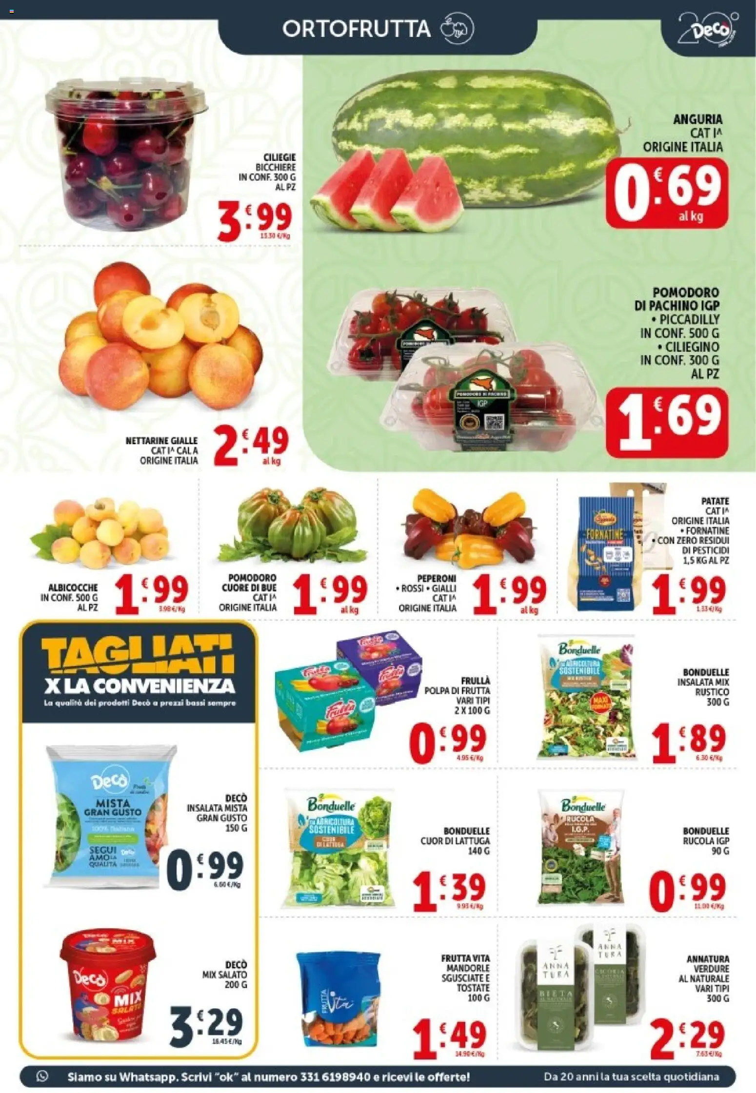 Volantino Decò del 08.06.2026 | Pagina: 5 | Prodotti: Rucola, Frutta, Anguria, Albicocche