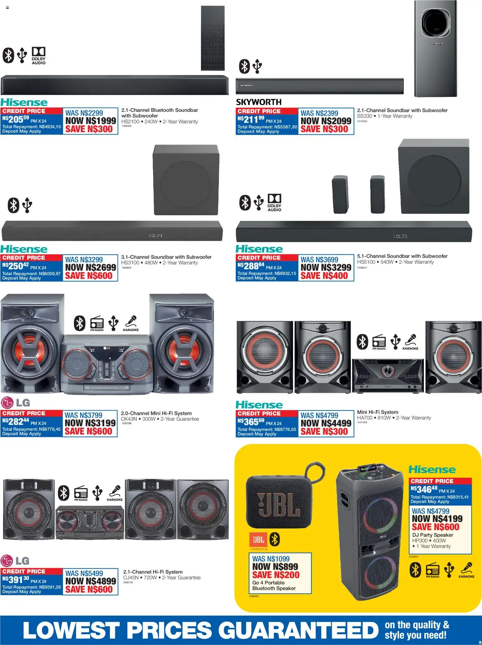 New OK Furniture catalogue – valid from 16.02.2026 | Page: 9 | Products: Audio, Radio, Speaker, Soundbar