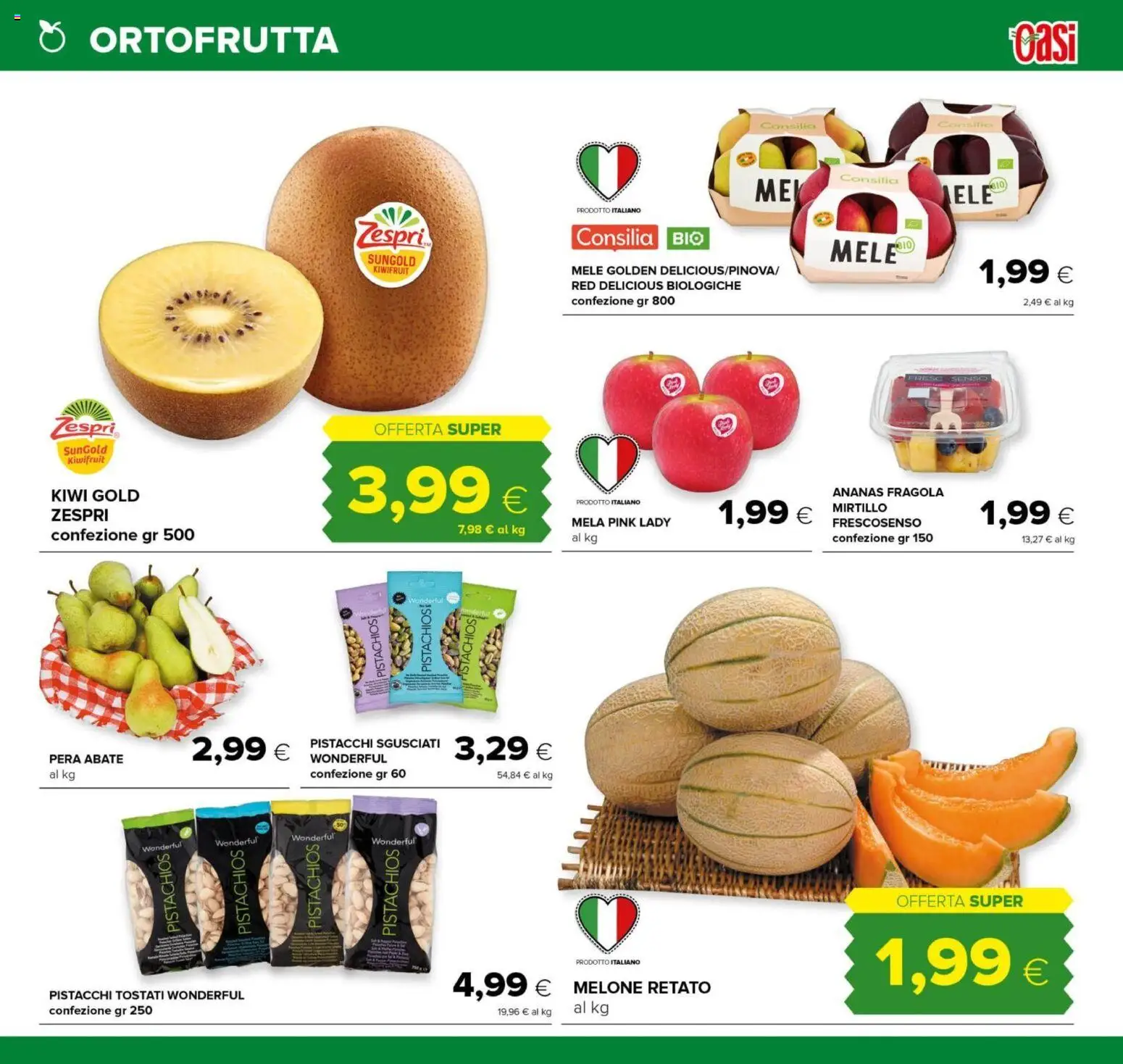 Volantino Oasi del 07.05.2026 | Pagina: 9 | Prodotti: Mele, Kiwi, Melone, Pistacchi