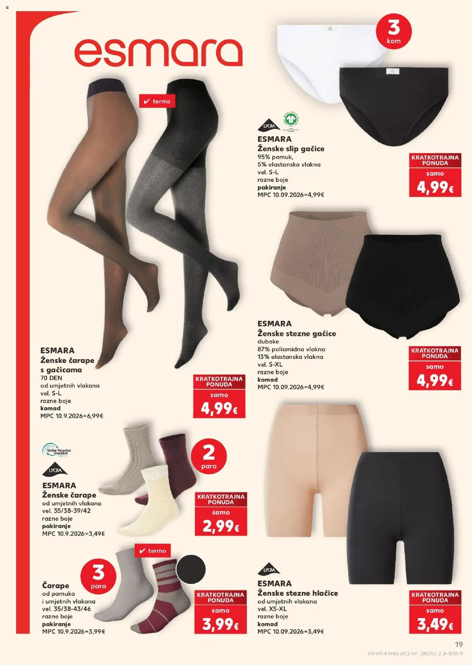 Kaufland katalog | vrijedi od 28.10.2026 | Stranica: 19 | Proizvodi: Gaćice, Čarape