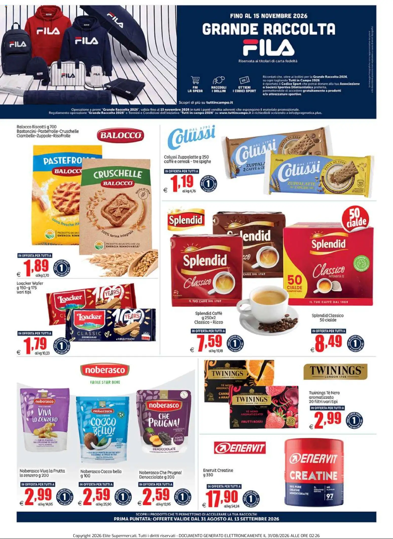 Volantino Elite Supermercati del 31/08/2026 | Pagina: 5 | Prodotti: Cereali, Farina, Cocco, Cialde