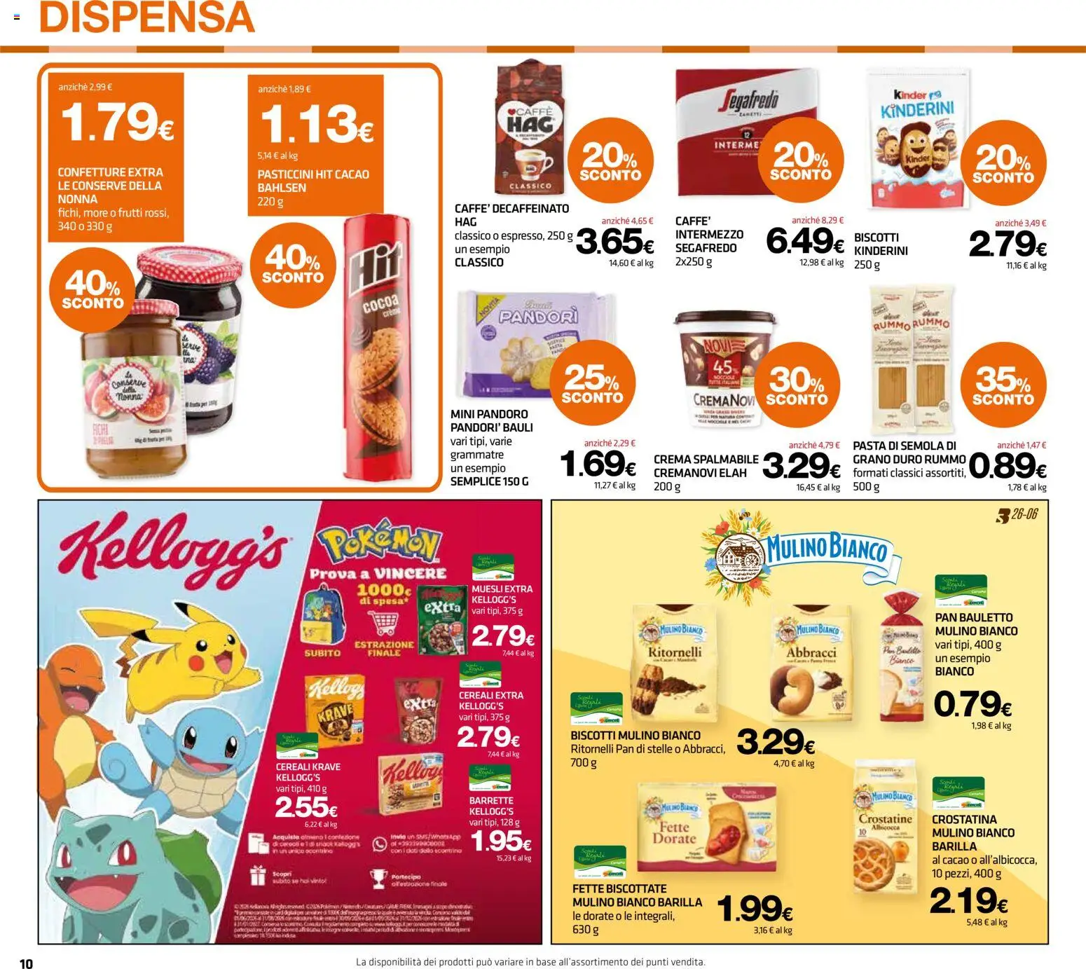Volantino Superconti del 30/07/2026 | Pagina: 10 | Prodotti: Rummo, Pasta di semola, Barilla, Fette biscottate