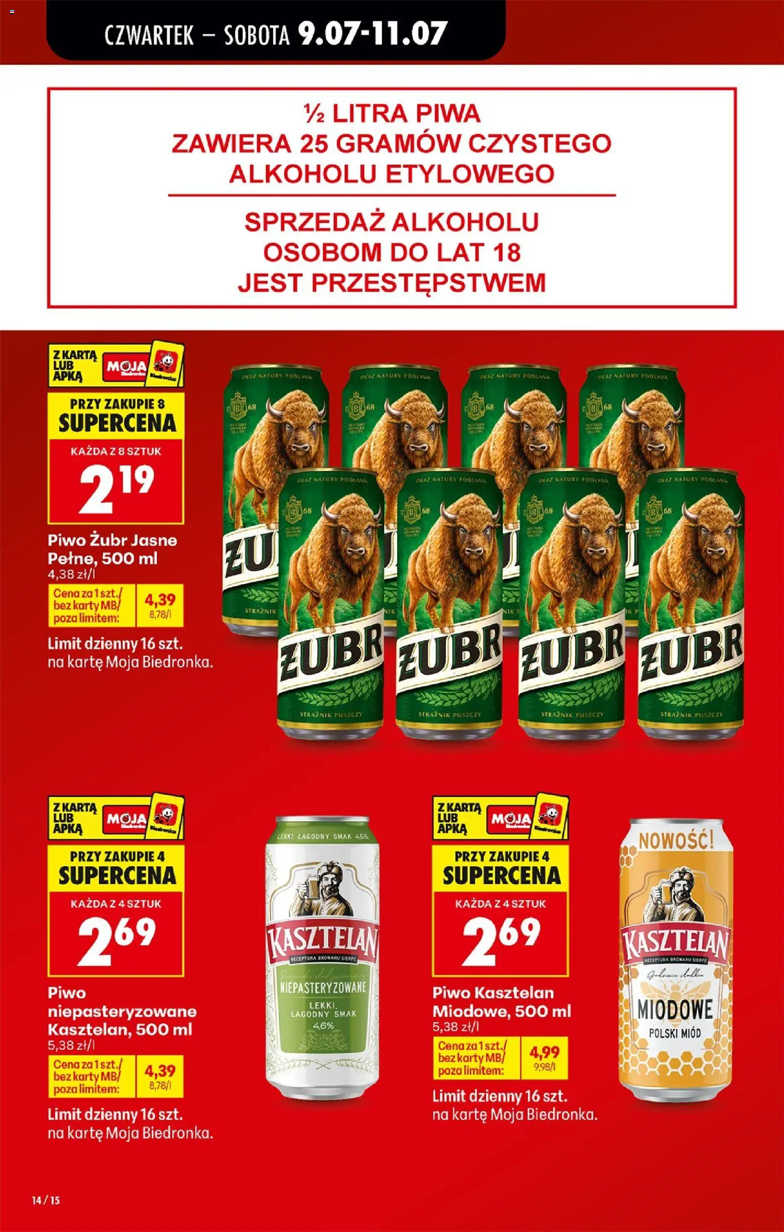 Biedronka Polsko leták - Codziennie niskie ceny od 09.07.2026 | Strana: 16 | Produkty: Zubr, Karty