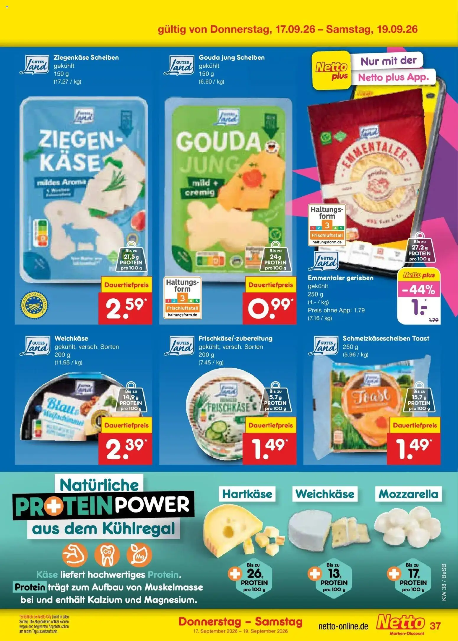 Netto Marken-Discount Prospekt Berlin-Prenzlauer Berg – gültig ab 14.09.2026 | Seite: 51 | Produkte: Käse, Toast, Mozzarella, Frischkase