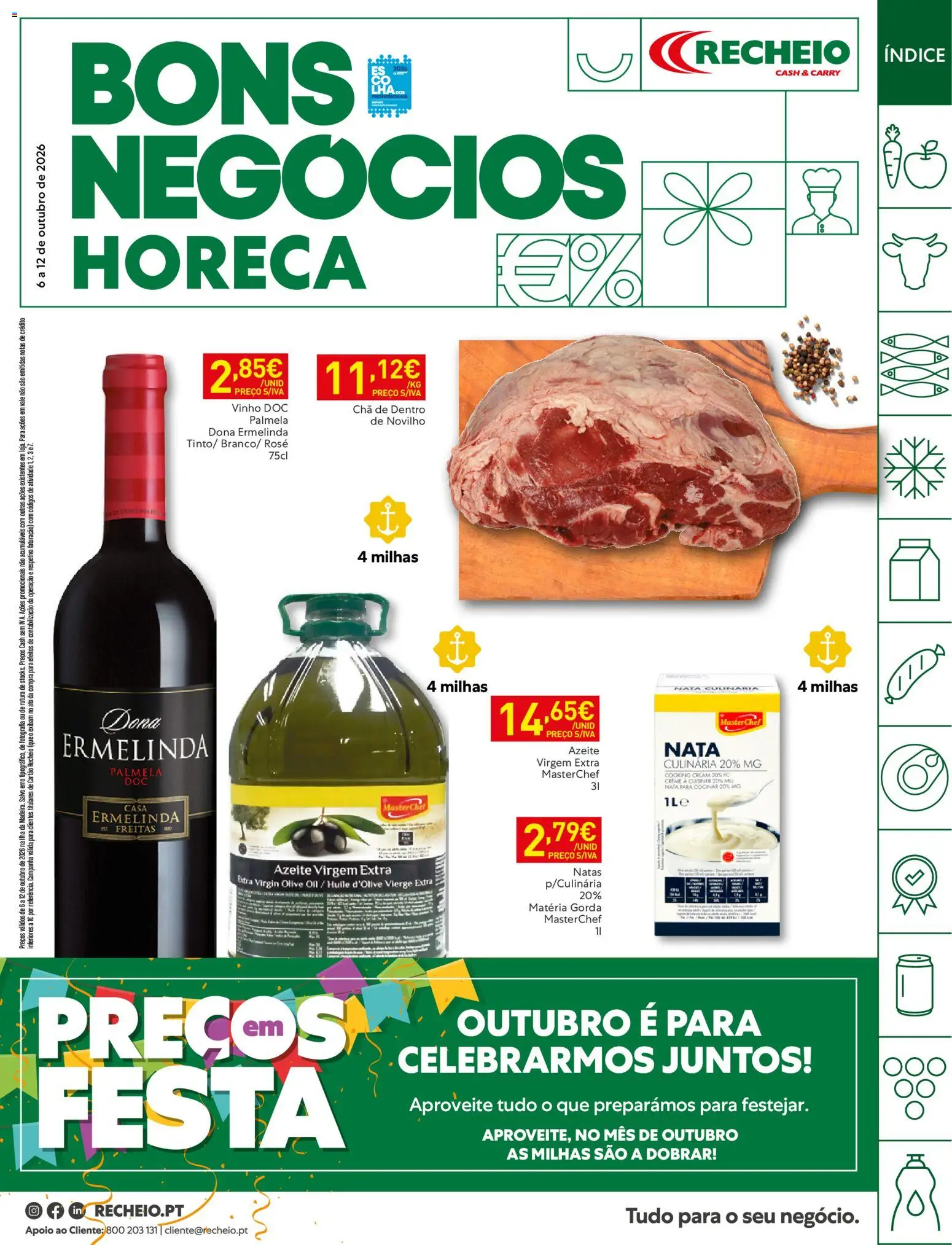 Recheio folheto Horeca Madeira │ válido de 06/10/2026 | Página: 1 | Produtos: Azeite, Vinho, Creme, Natas