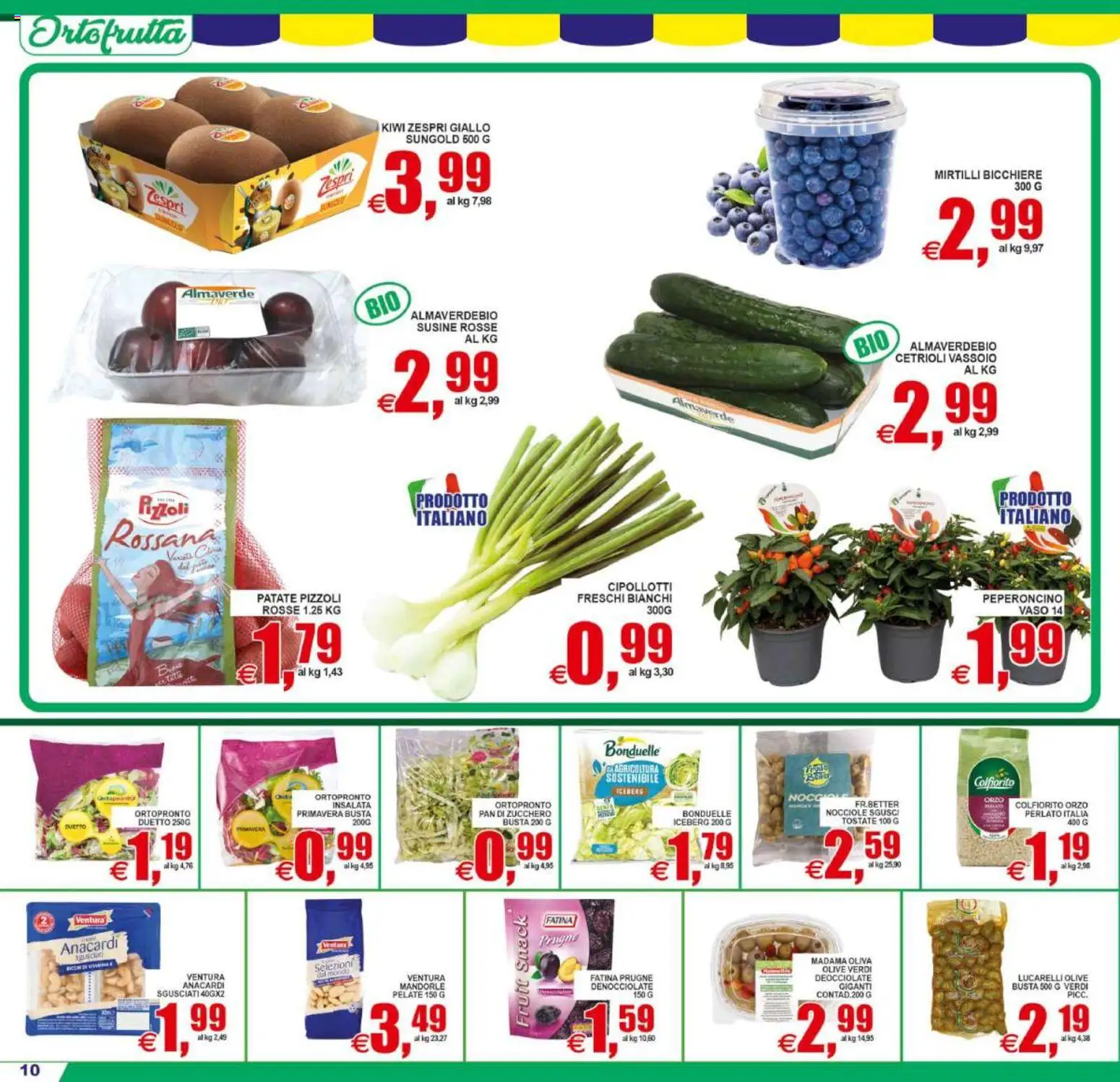 Volantino Pewex del 22/07/2026 | Pagina: 10 | Prodotti: Kiwi, Cetrioli, Insalata, Anacardi
