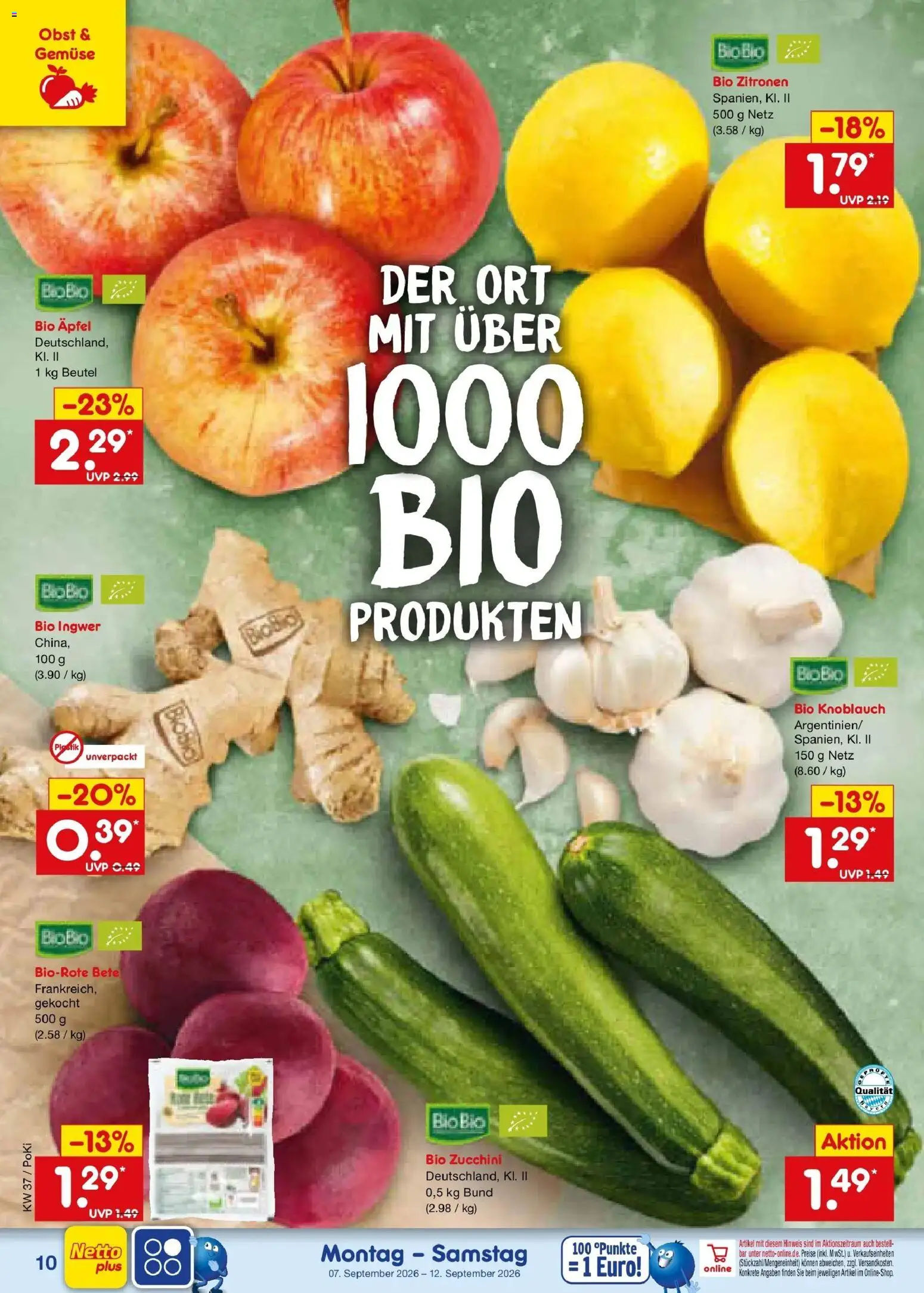 Netto Marken-Discount Prospekt Bad Friedrichshall – gültig ab 07.09.2026 | Seite: 16 | Produkte: Äpfel, Gemüse, Obst, Knoblauch