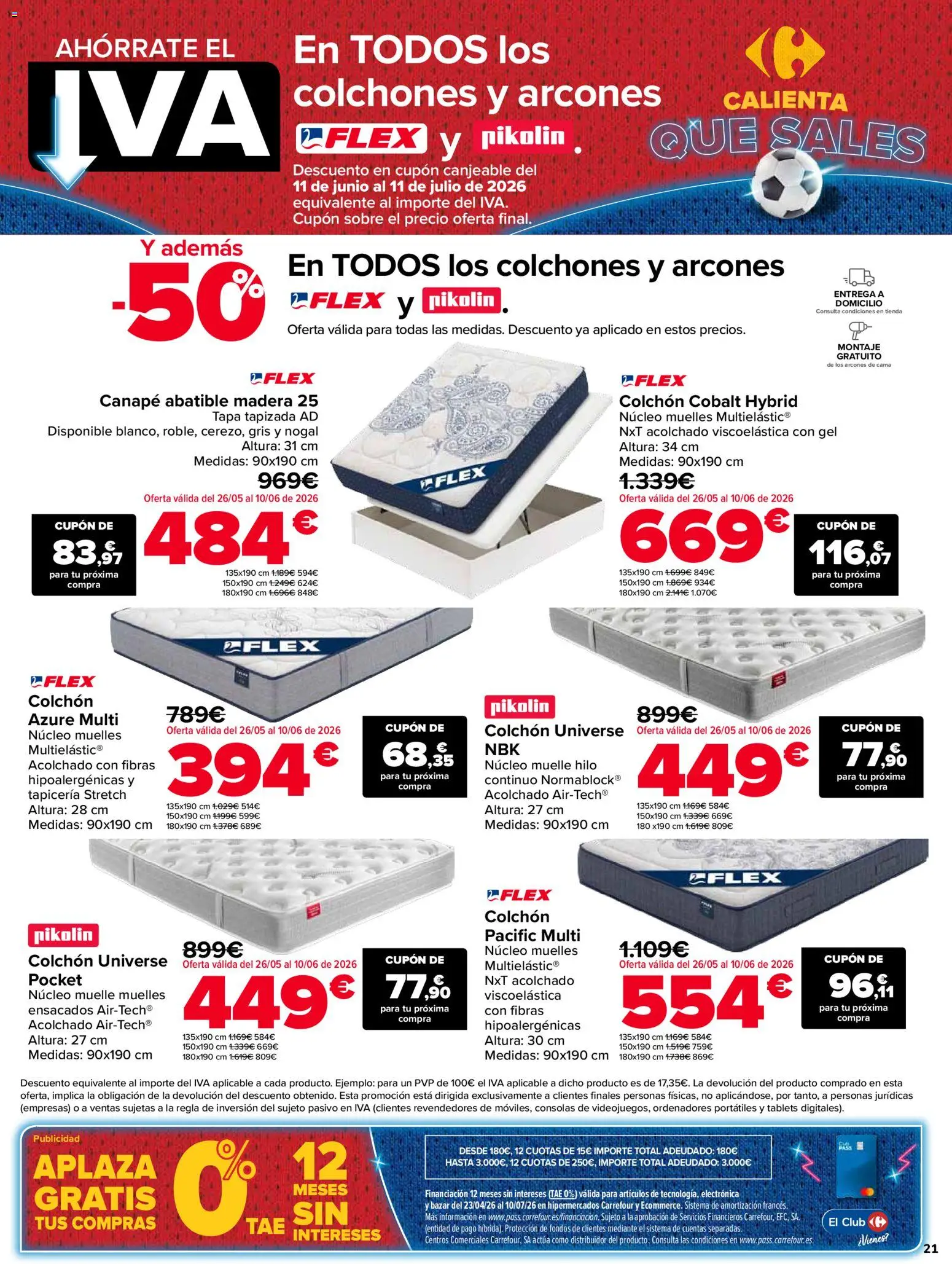 Carrefour folleto │ válido desde el 01.06.2026 | Página: 21 | Productos: Colchon, Cama