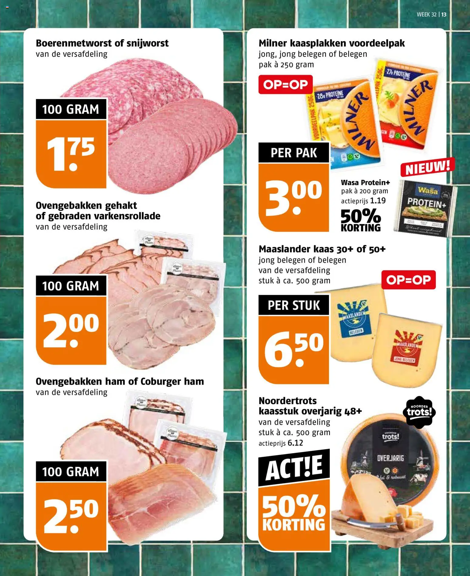 {H1} | Pagina: 13 | Producten: Kaas, Ham, Gehakt, Halloween tök