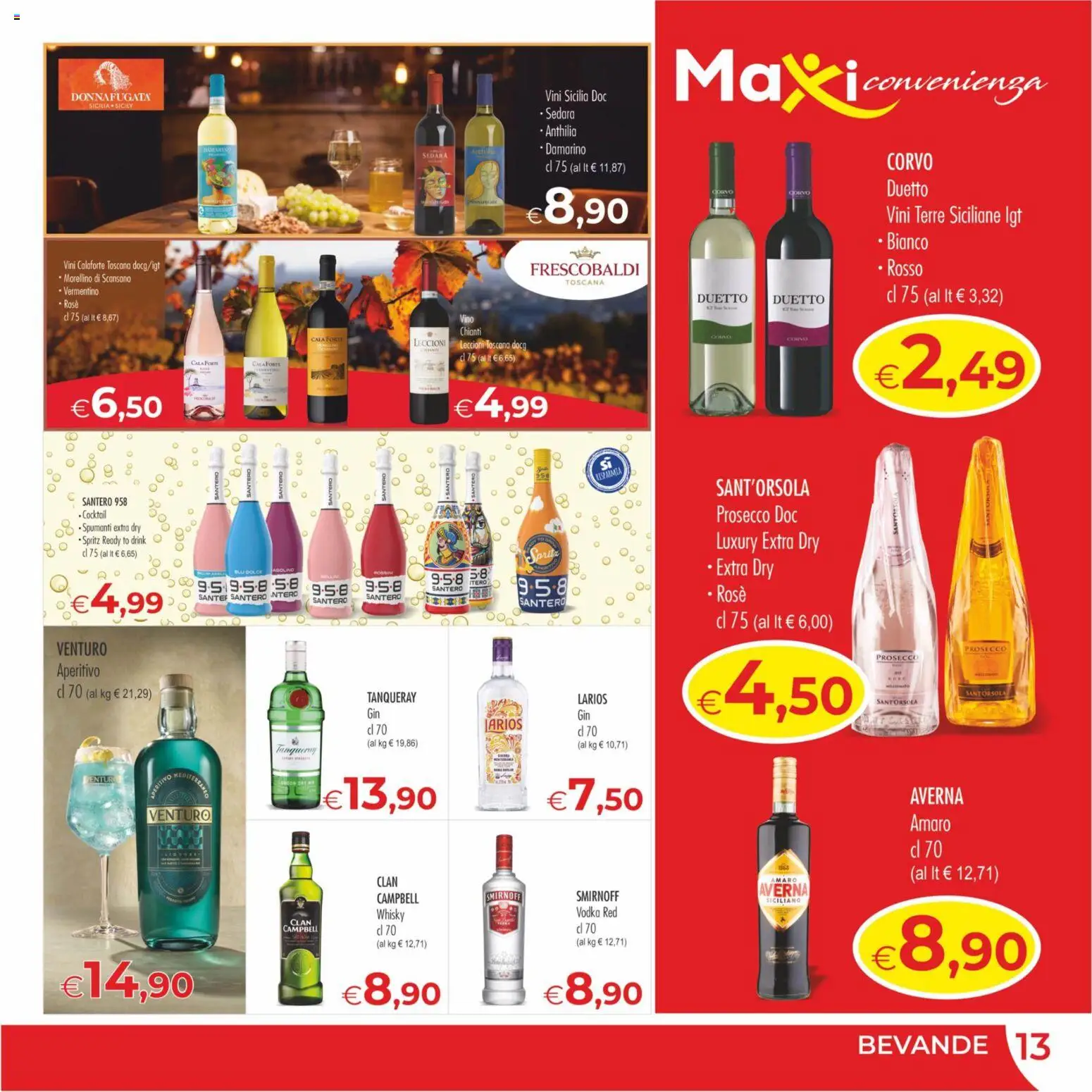Volantino MerSi Supermercati del 06.05.2026 | Pagina: 13 | Prodotti: Vodka, Prosecco, Whisky, Aperitivo