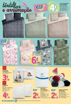 Pré-visualização E.Leclerc - Folheto Regresso Às Aulas 1 válido de 04/08/2026 | Página: 20 | Produtos: Fronha, Lençol, Colchão, Almofada