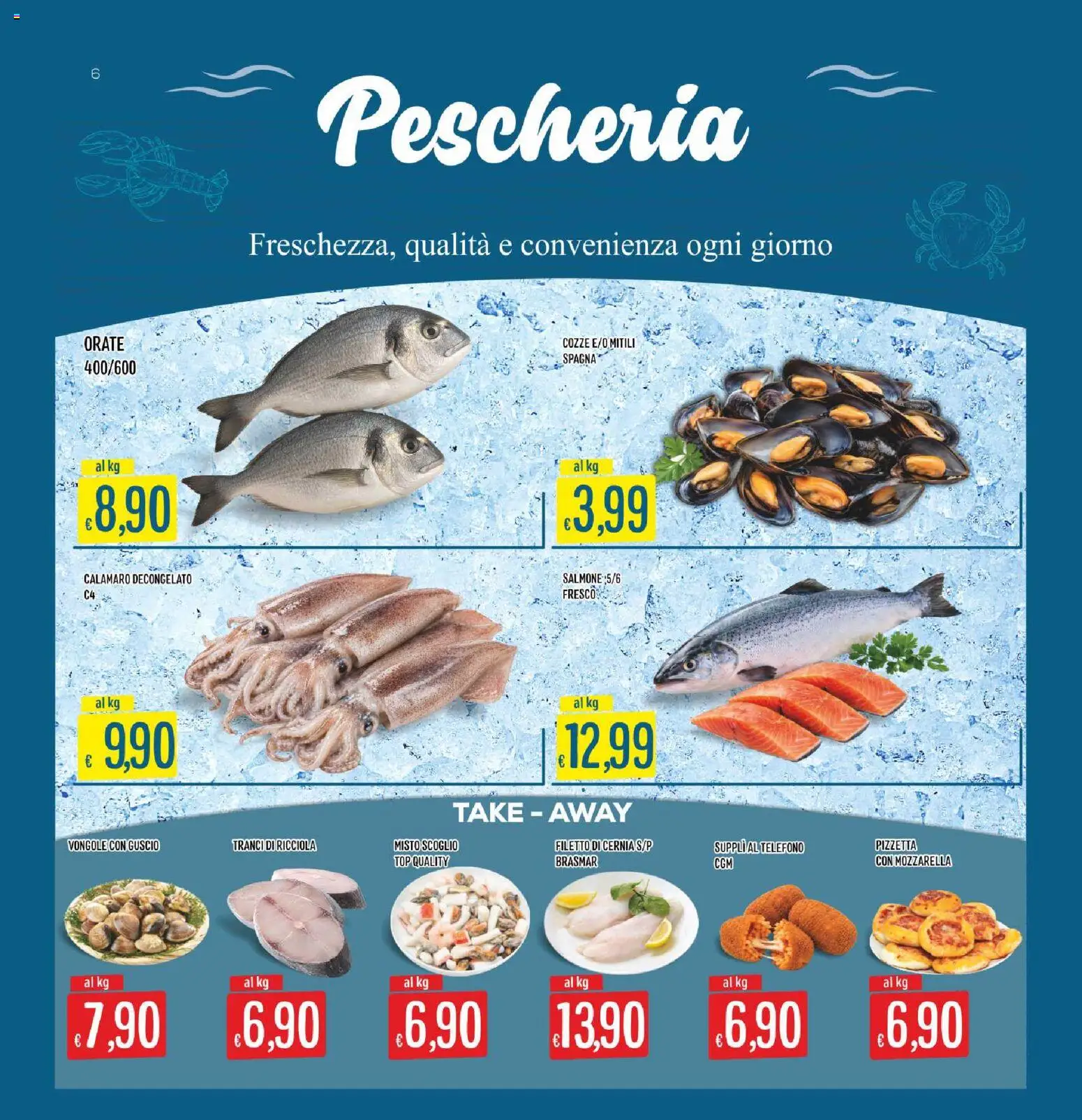 Volantino SISA del 01/10/2026 | Pagina: 6 | Prodotti: Salmone, Cozze, Filetto, Top