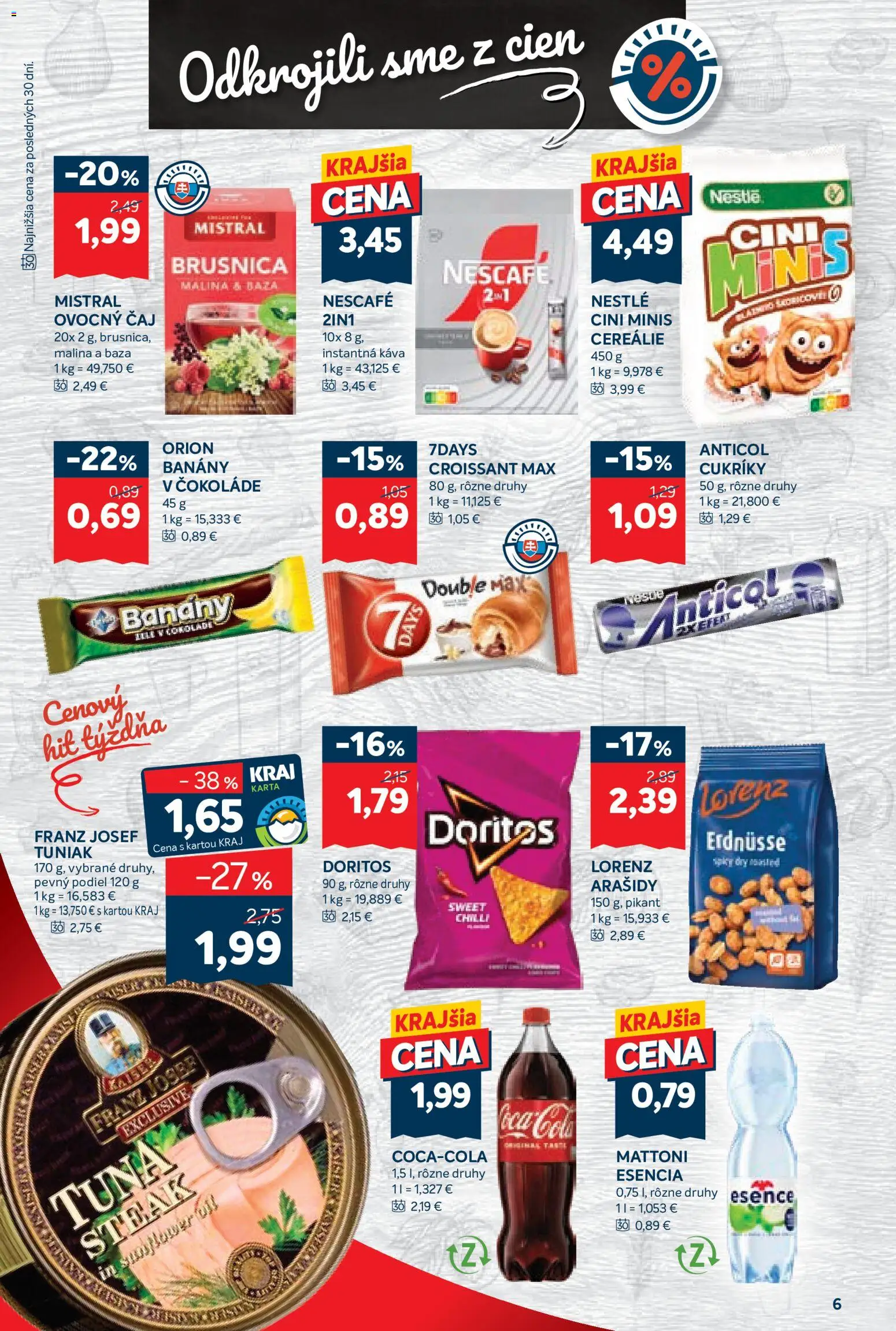 Nové Kraj akcie – leták je platný od 17.09.2026 | Strana: 10 | Produkty: Tuniak, Banány, Cukríky, Arašidy
