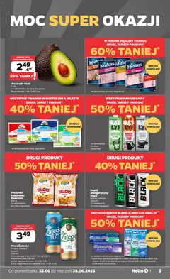 Pogląd oferty "Netto gazetka od poniedziałku spożywcza" - ważna od 22.06.2026 | Strona: 5 | Produkty: Twaróg chudy, Napoje, Leżak, Wędliny
