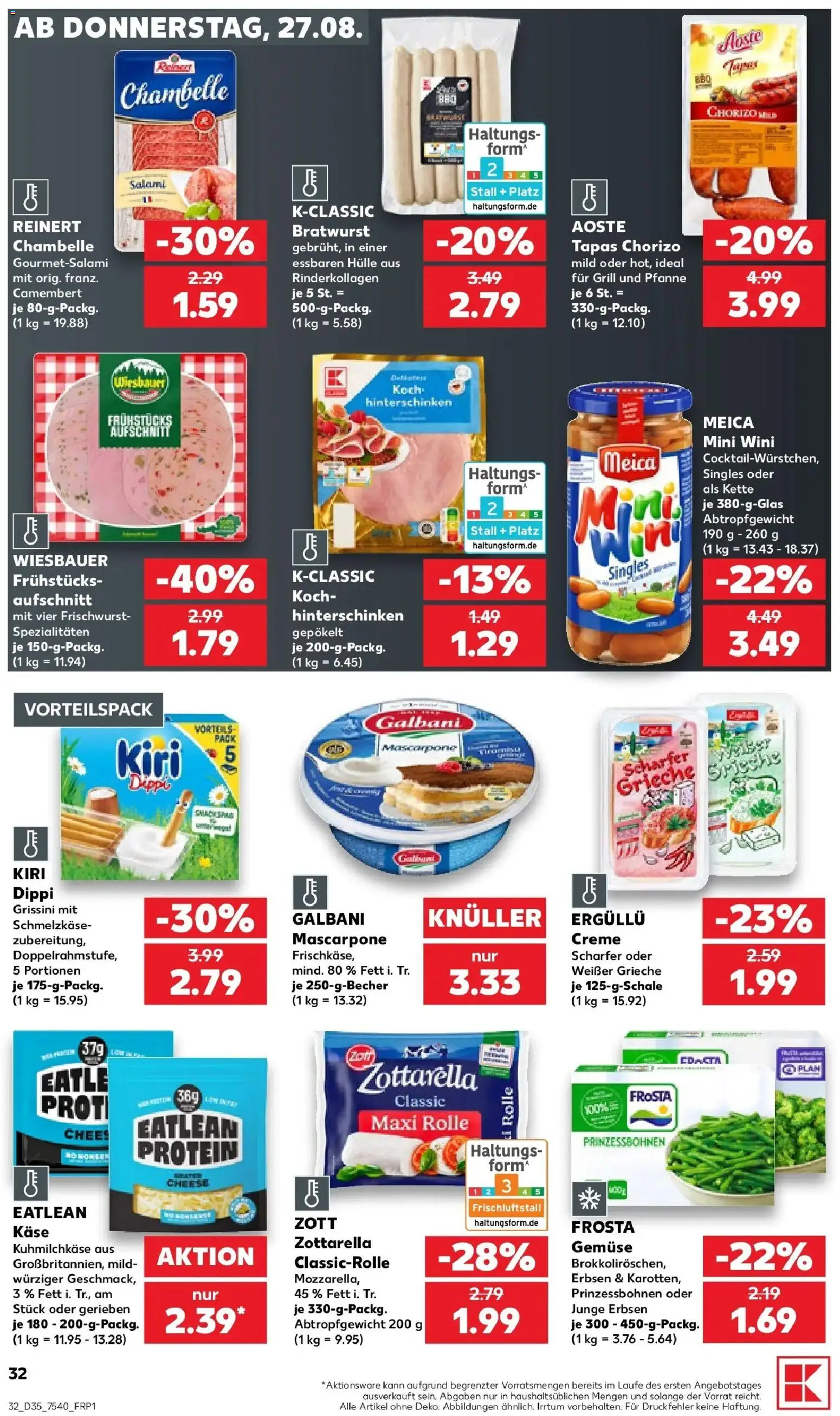 Prospekt Kaufland ab 24.08.2026 » Angebote Online zum Blättern | Seite: 43 | Produkte: Mascarpone, Spezialitäten, Camembert, Frischkase