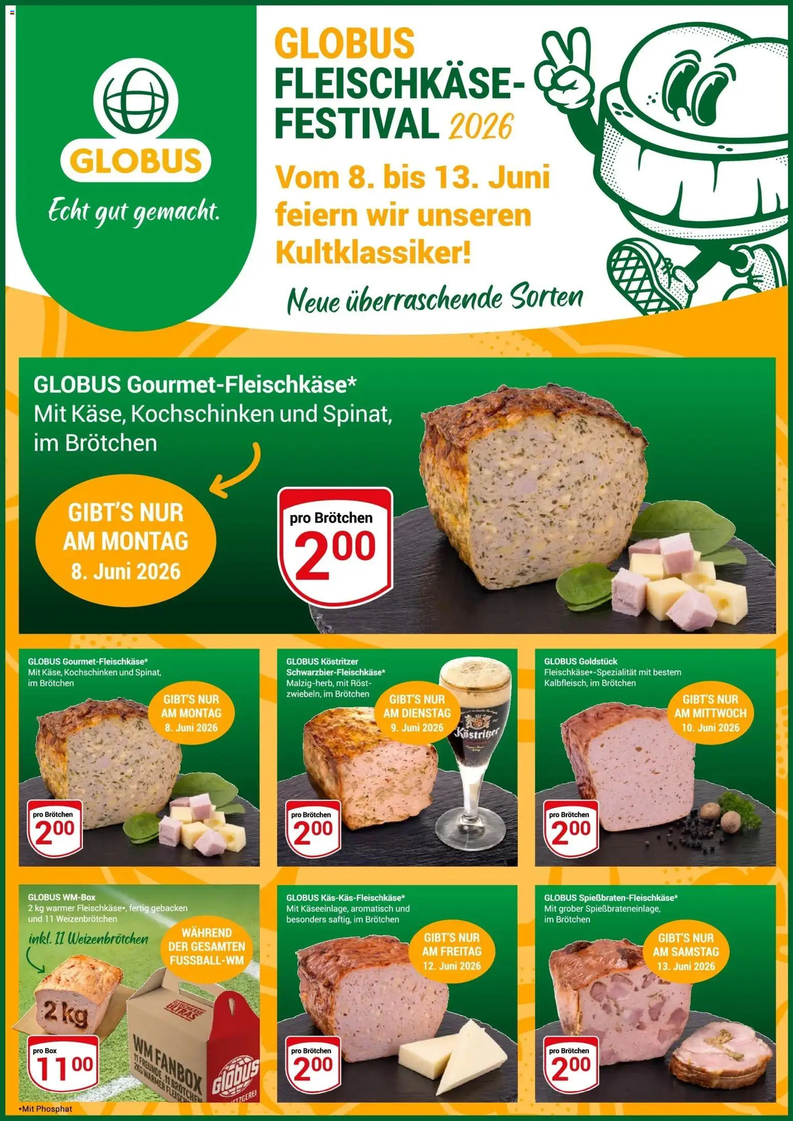 Globus Fleischkäse-Festival 2026 – gültig ab 08.06.2026 | Seite: 1 | Produkte: Kostritzer, Box