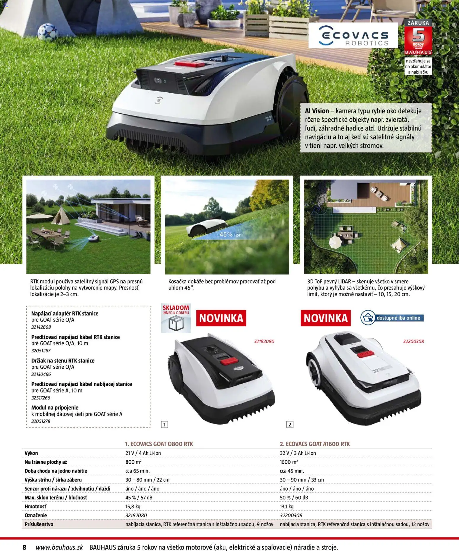 Nové Bauhaus akcie – leták je platný od 03.08.2026 | Strana: 8 | Produkty: Gps, Kosačka, Náradie, Akumulátor