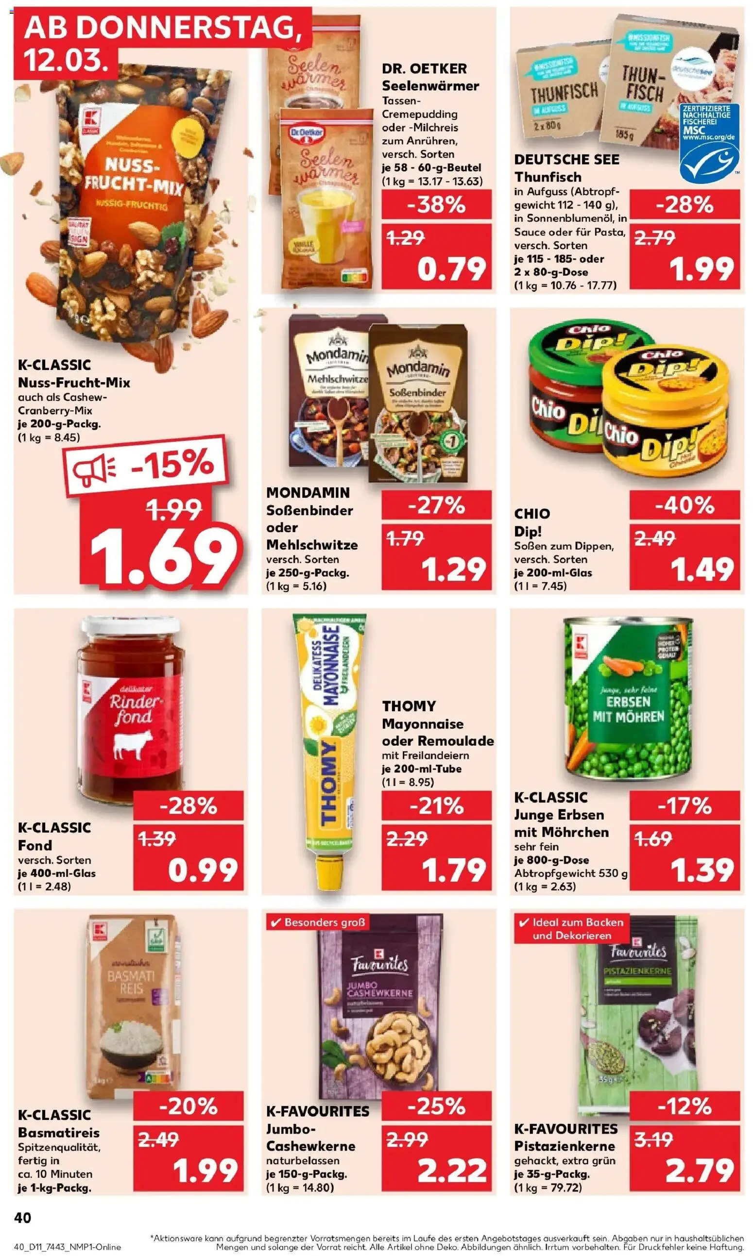 Kaufland Prospekt Iserlohn	 – gültig ab 09.03.2026 | Seite: 52 | Produkte: Gewicht, Thunfisch, Pudding, Reis