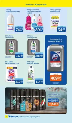 20.04.2026 tarihinden itibaren geçerli olan Tespo kataloğu önizlemesi | Sayfa: 12 | Ürünler: Deodorant, Yumuşatıcı, Saat, Soda