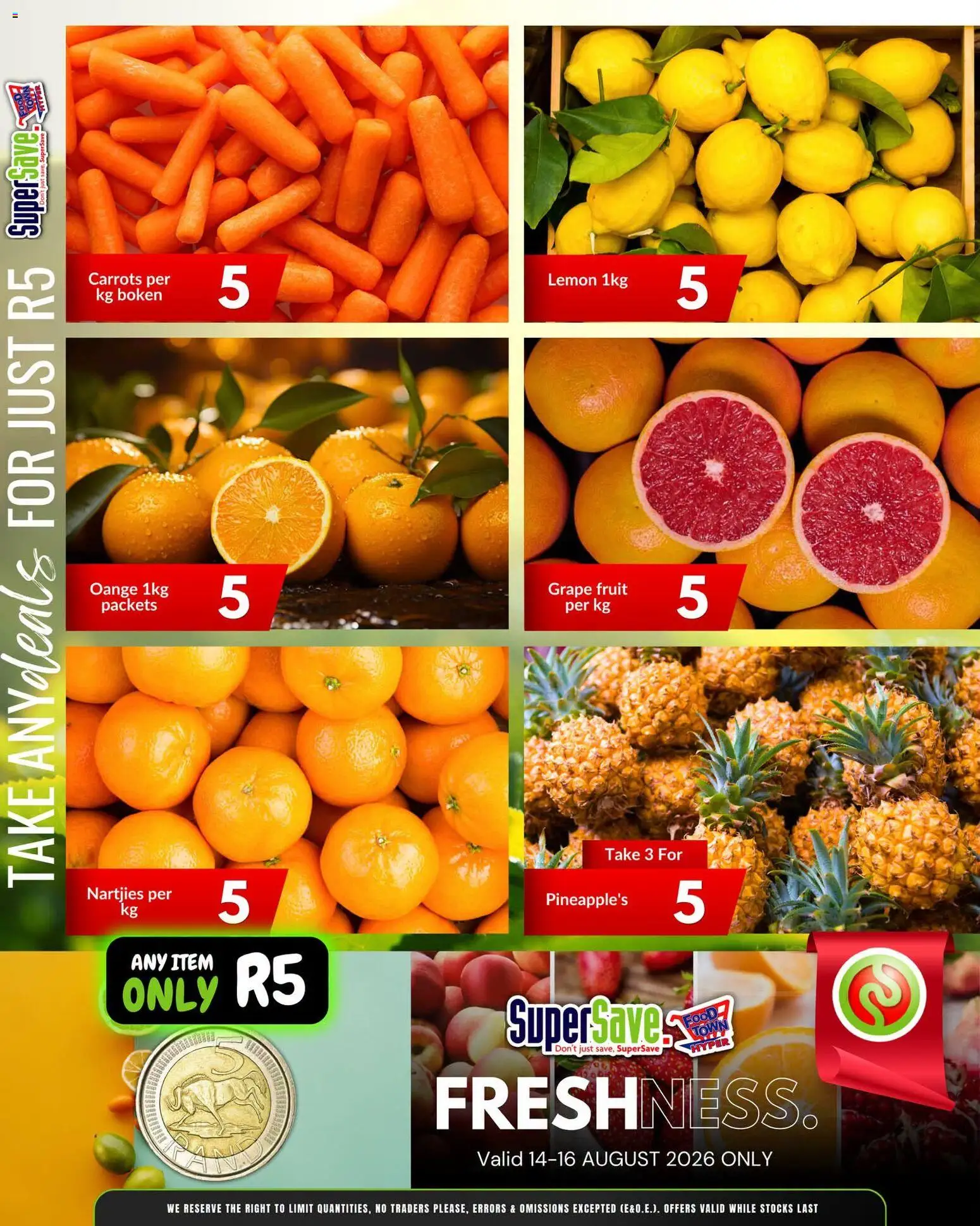 New Super Save catalogue – valid from 16/08/2026 | Page: 14 | Products: Carrots, Fruit, Lemon