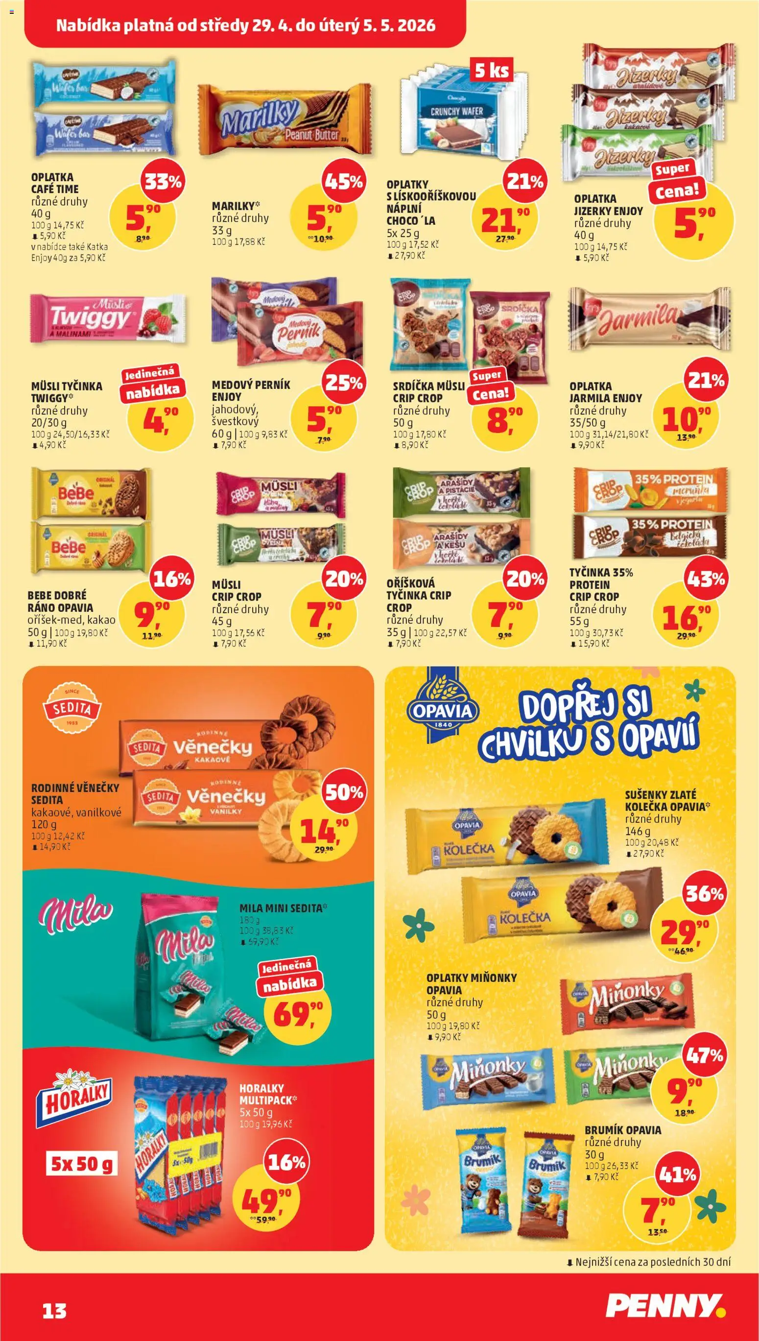Penny Market leták od 29.04.2026 | Strana: 13 | Produkty: Crip Crop, Perník, Arašídy, Sušenky