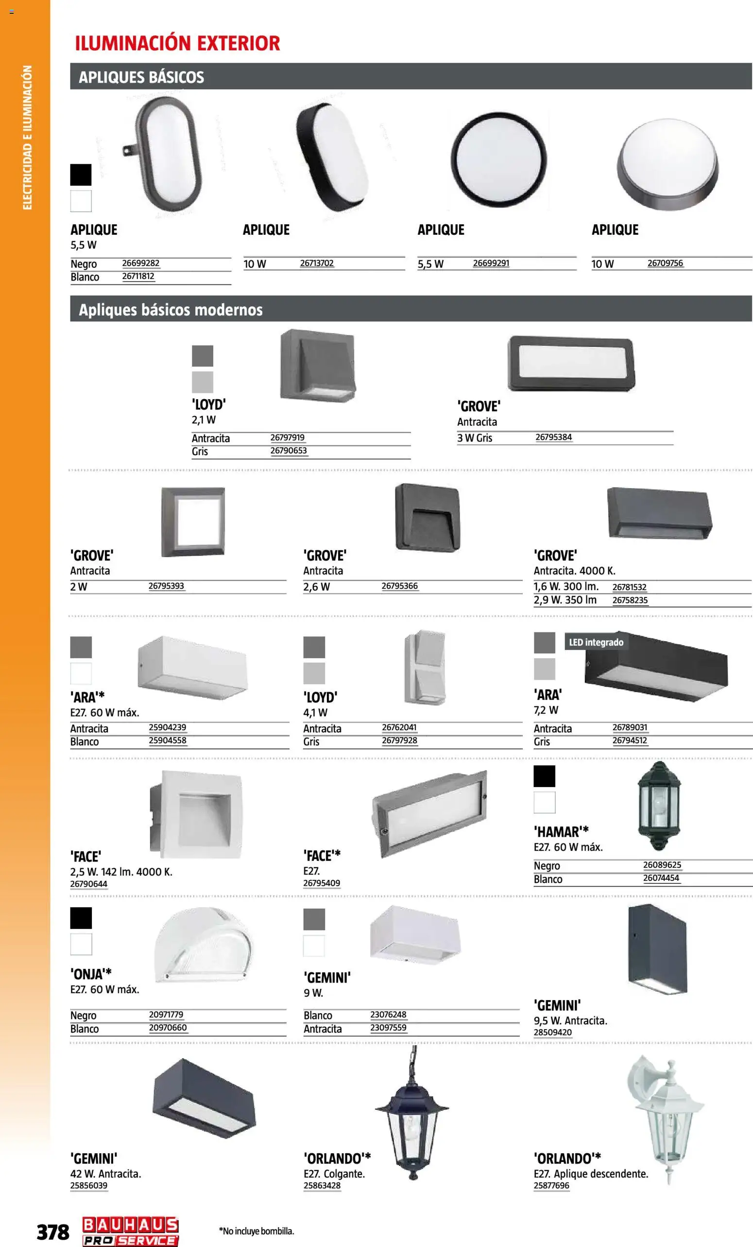 Bauhaus ProService │ válido desde el 11/05/2026 | Página: 378 | Productos: Iluminación