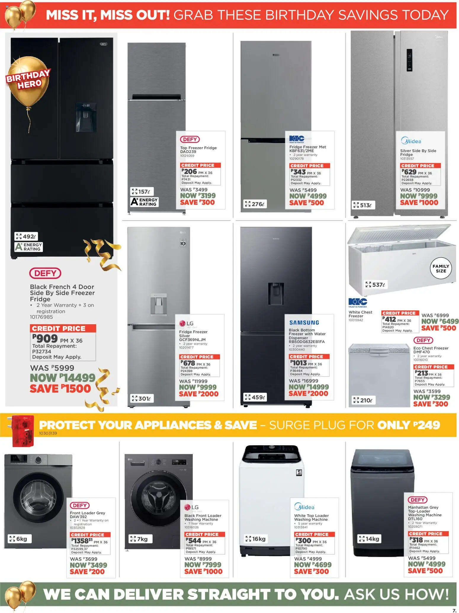 New House and Home catalogue – valid from 13.04.2026 | Page: 7 | Products: Freezer, Washing machine, Fridge, Chest freezer