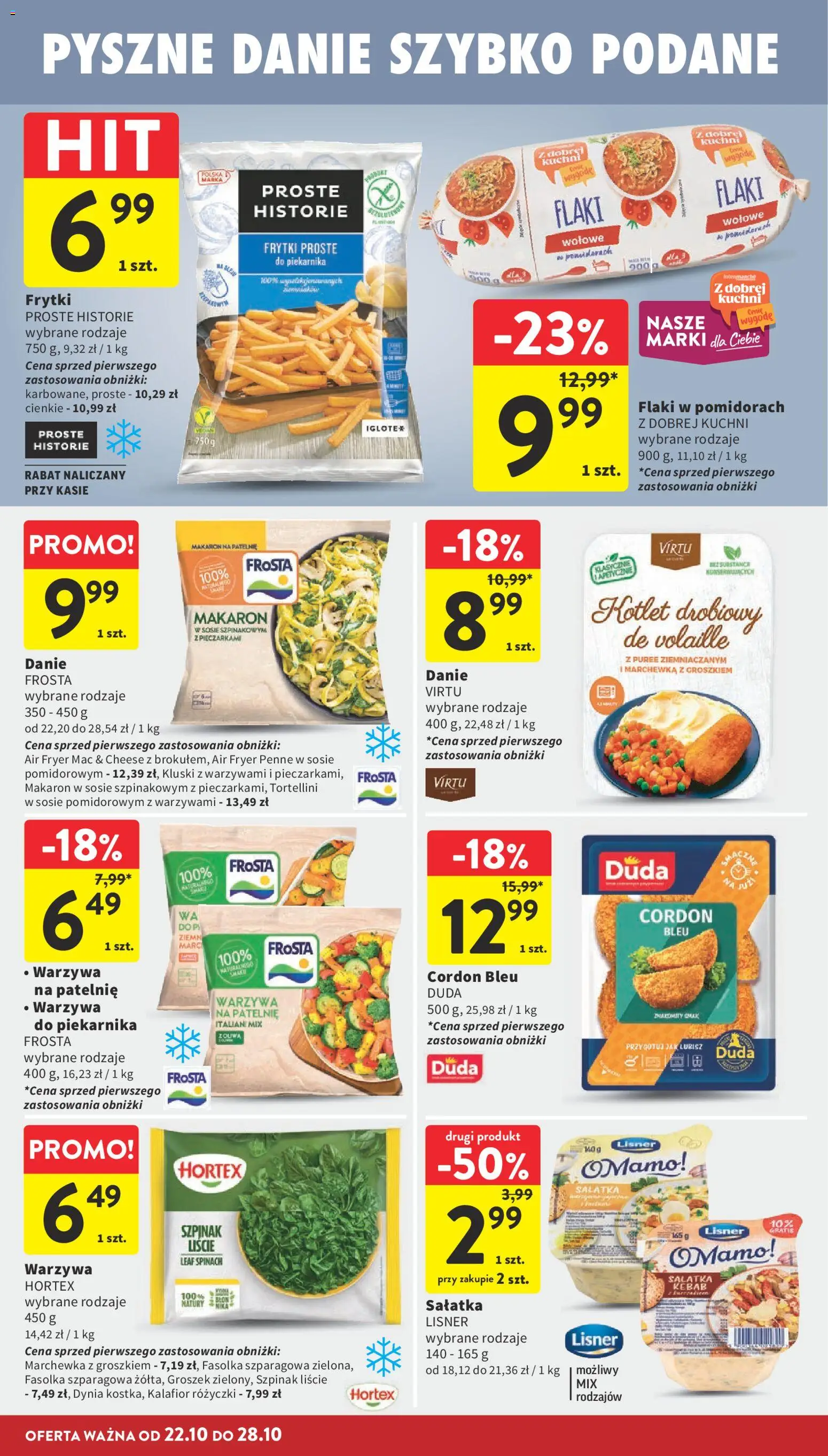 Intermarche gazetka od 22.10.2026 | Strona: 20 | Produkty: Penne, Makaron, Kluski, Marchewka z groszkiem
