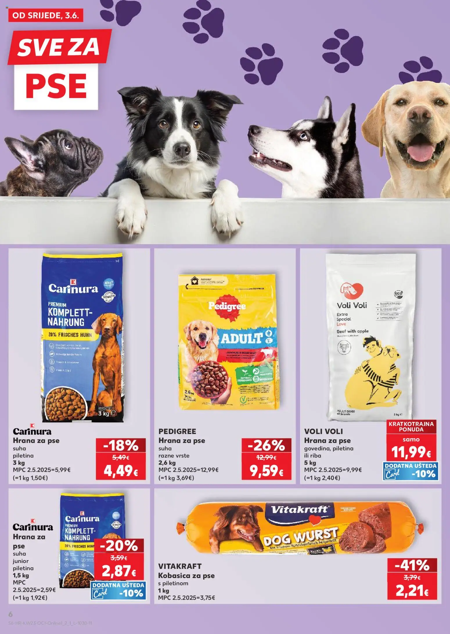 Kaufland katalog | vrijedi od 03.06.2026 | Stranica: 6 | Proizvodi: Piletina, Hrana za pse, Riba, Kobasica