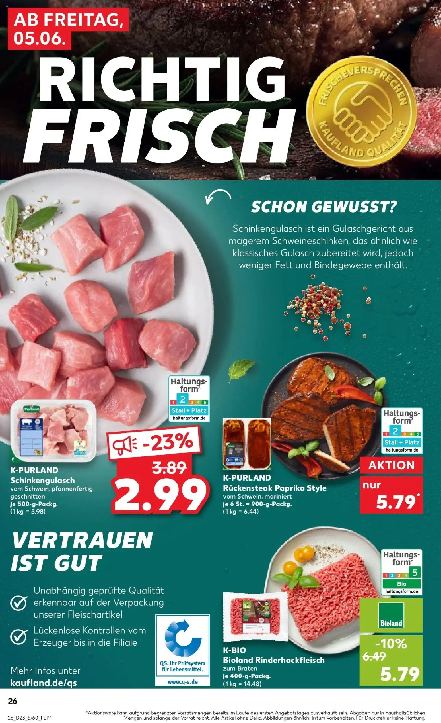 Kaufland Prospekt Bamberg – gültig ab 01.06.2026 | Seite: 33 | Produkte: Paprika, Gulasch, Steak