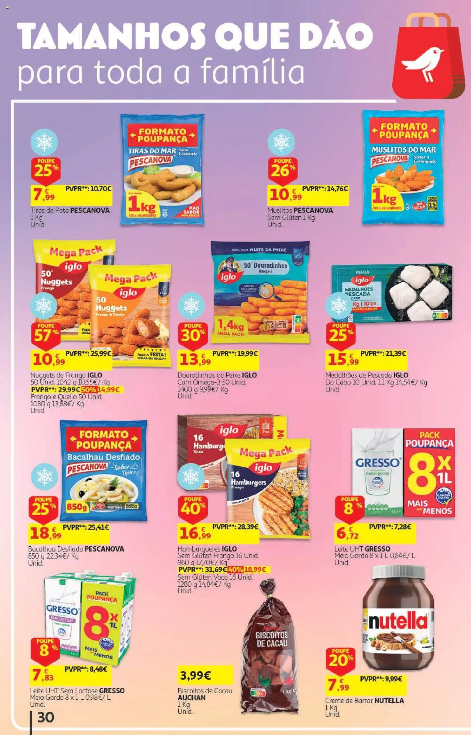 Auchan - Folheto Escolar  Têxtil Criança │ válido de 04/09/2026 | Página: 30 | Produtos: Frango, Biscoitos, Nuggets, Filete