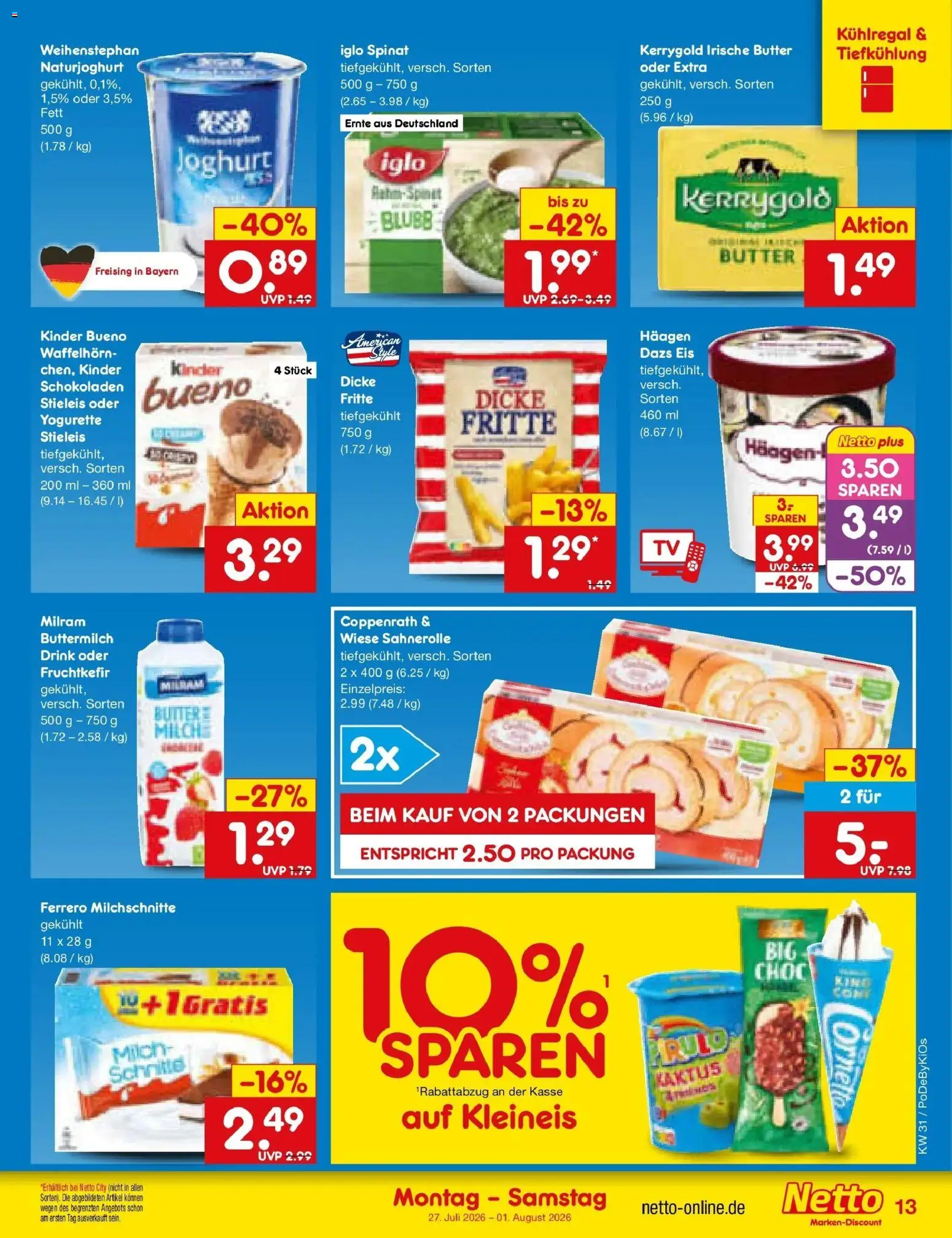 Netto Marken-Discount Prospekt Nürnberg – gültig ab 27.07.2026 | Seite: 21 | Produkte: Buttermilch, Yogurette, Joghurt, Milram