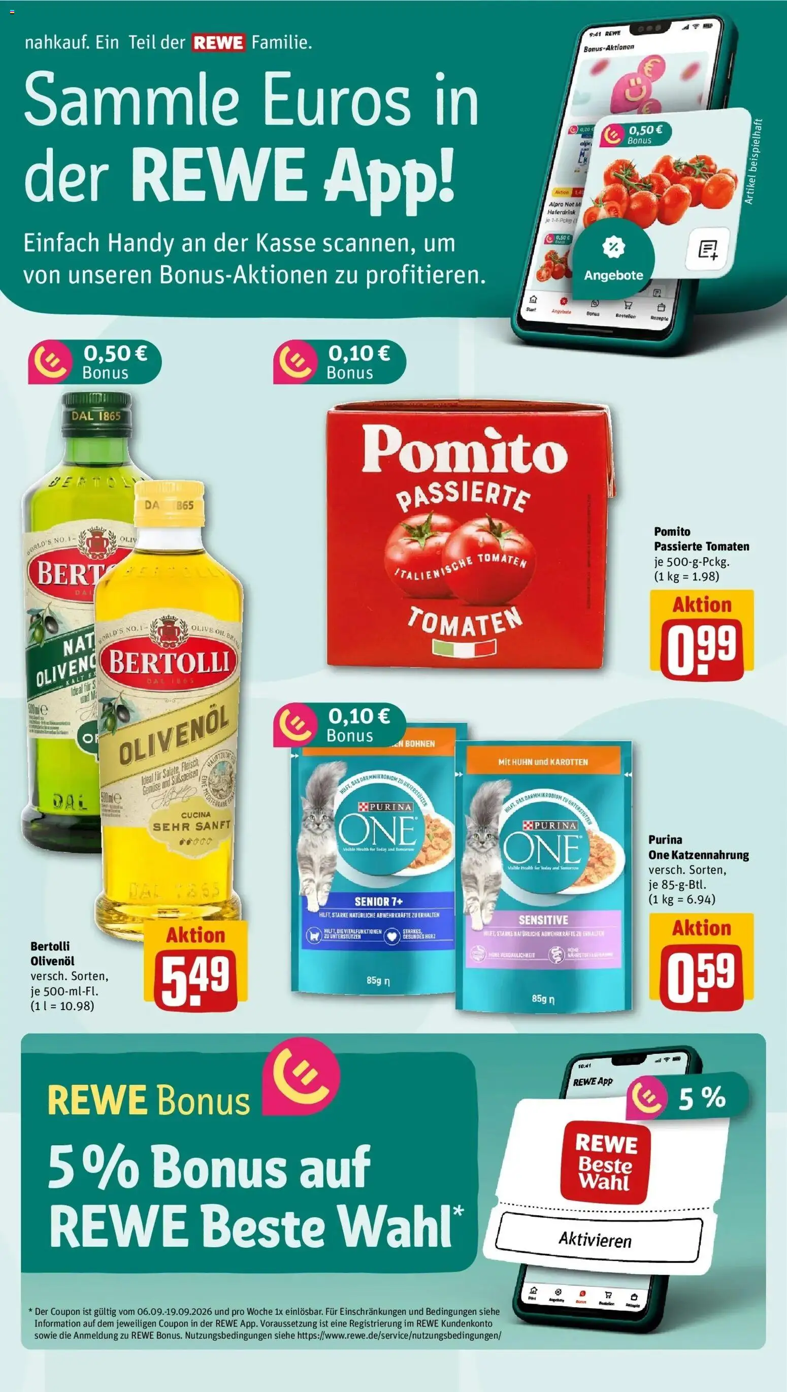 REWE Prospekt ab 07.09.2026 zum Blättern » Angebote | Seite: 7 | Produkte: Olivenol, Haferdrink, Alpro, Gemüse