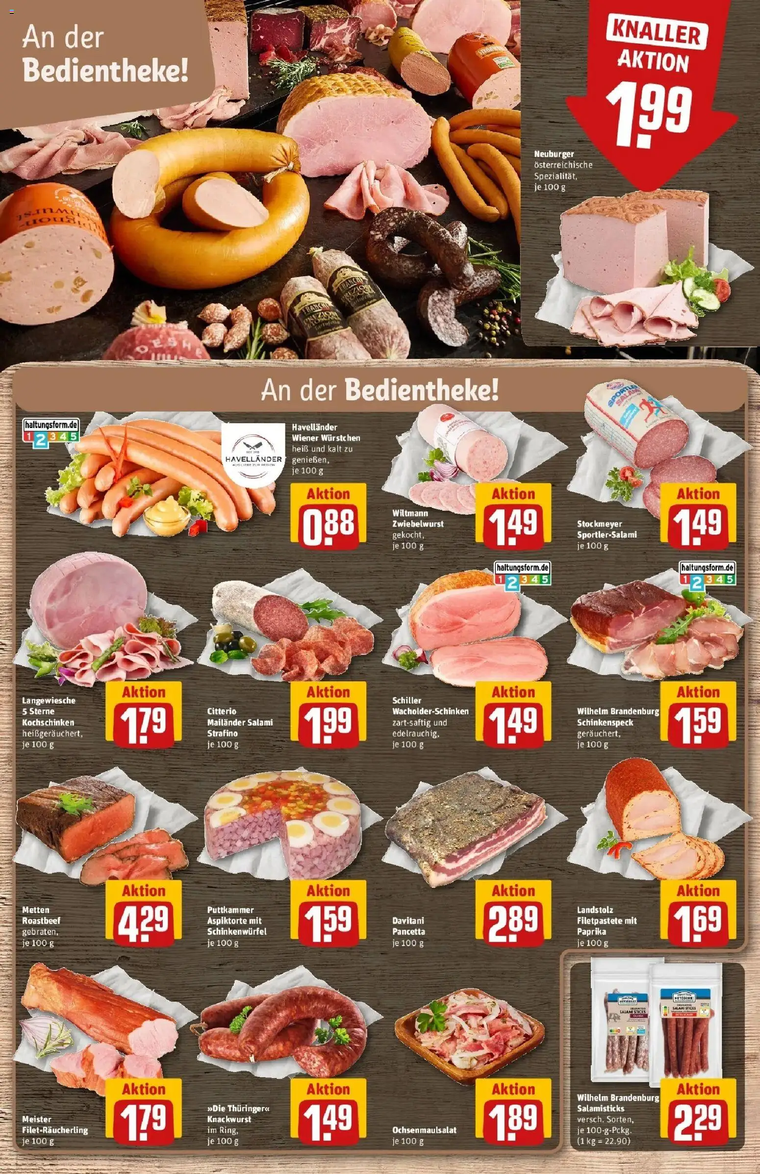 Rewe Prospekt Elsterwerda – gültig ab 27.07.2026 | Seite: 10 | Produkte: Wiener wurstchen, Roastbeef, Paprika, Salami