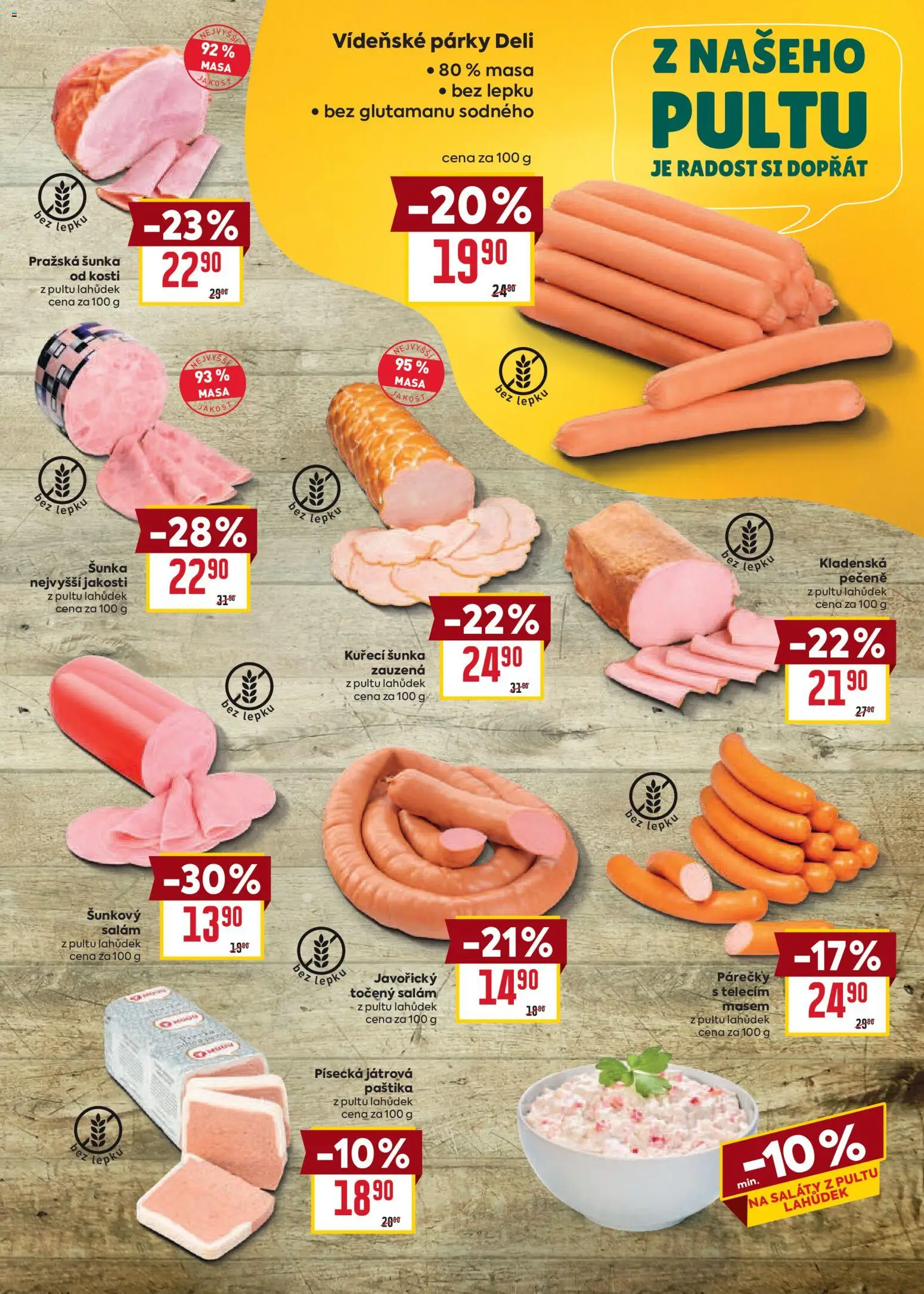 Billa Velký leták od 17.06.2026 | Strana: 9 | Produkty: Saláty, Salám, Pražská šunka, Kuřecí šunka