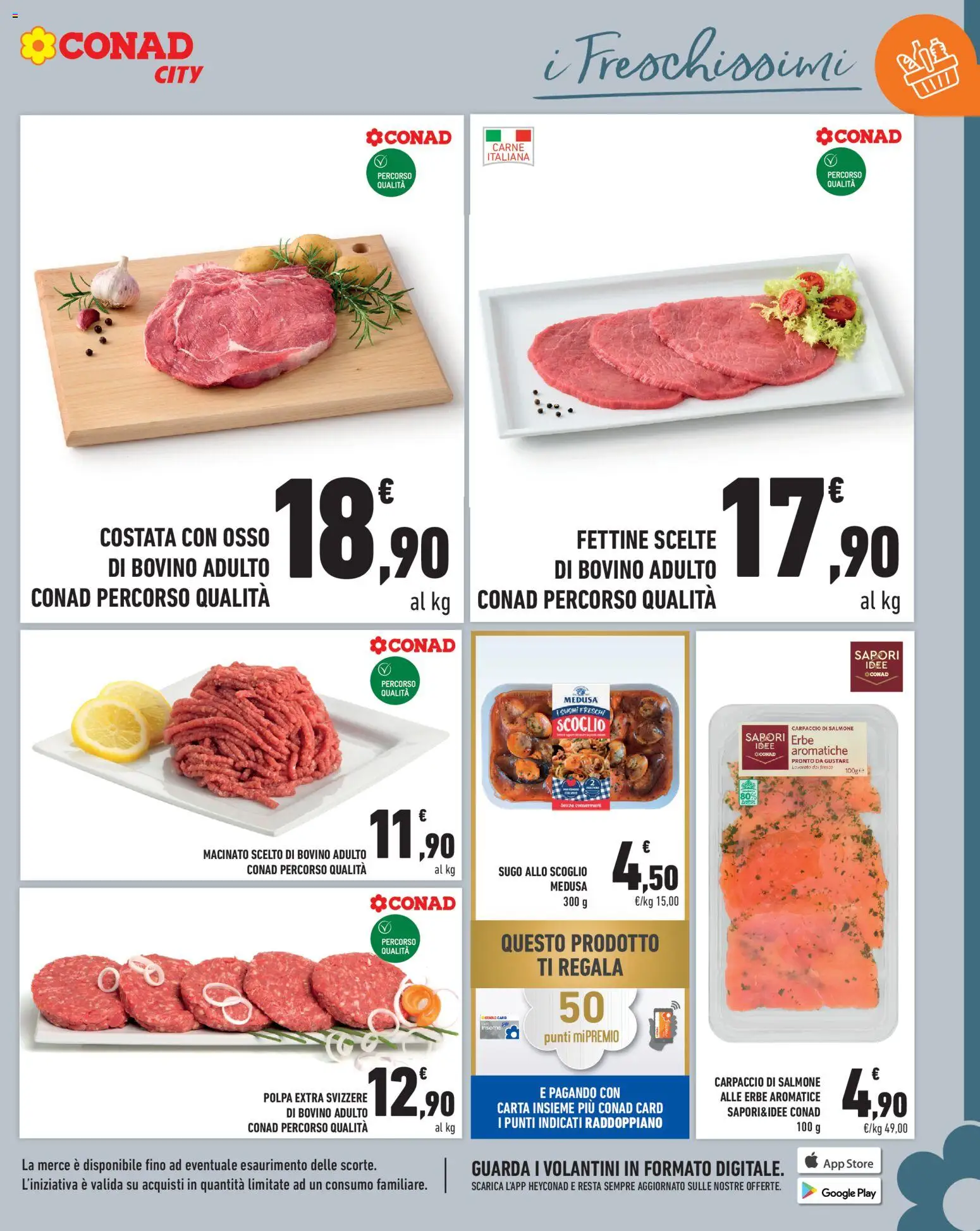 Volantino Conad del 26/06/2026 | Pagina: 7 | Prodotti: Bovino, Salmone, Sugo, Macinato
