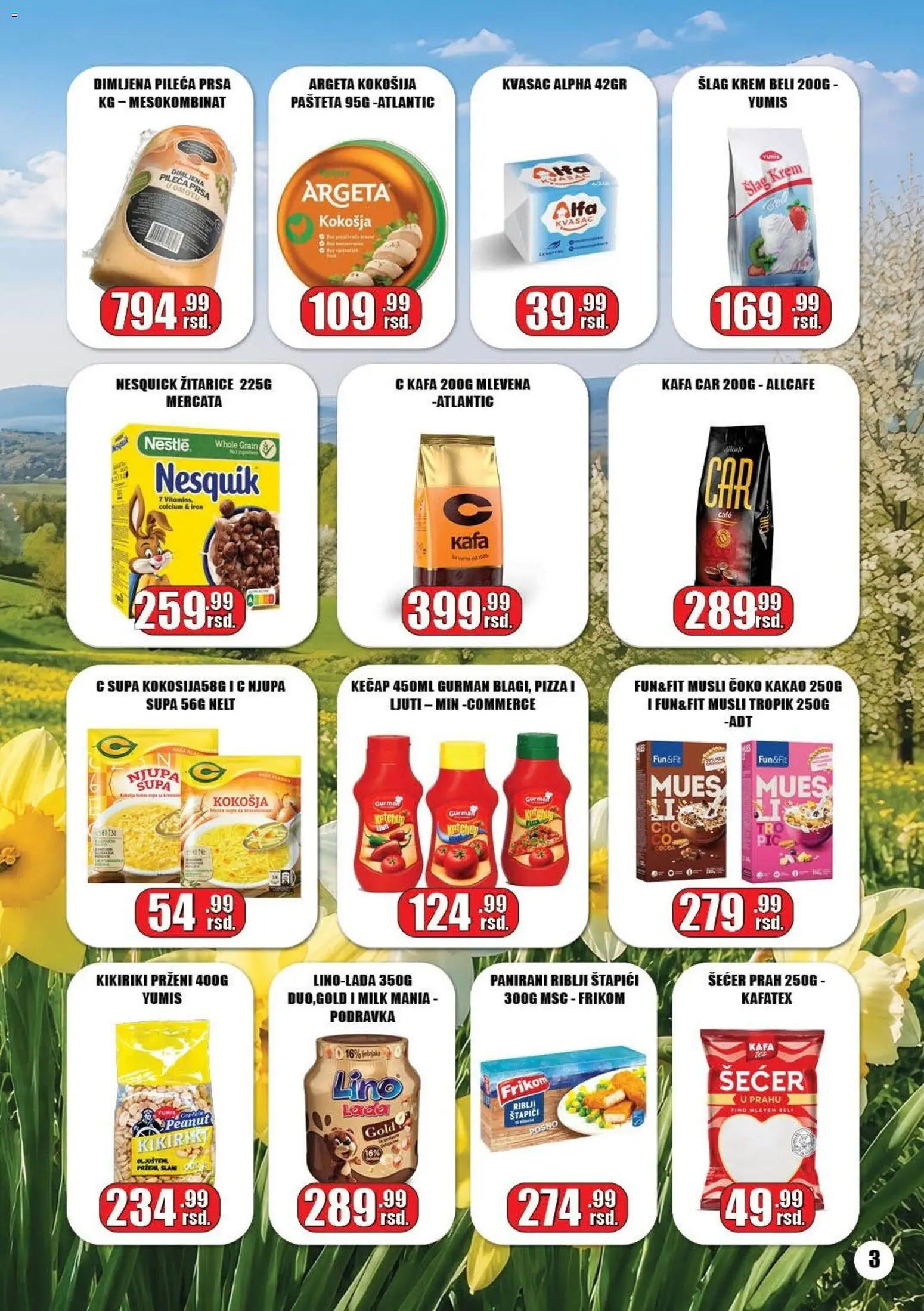 Gala MARKET katalog - važi od 05.05.2026 | Strana: 3 | Proizvode: Žitarice, Kečap, Šećer, Dimljena pileća prsa