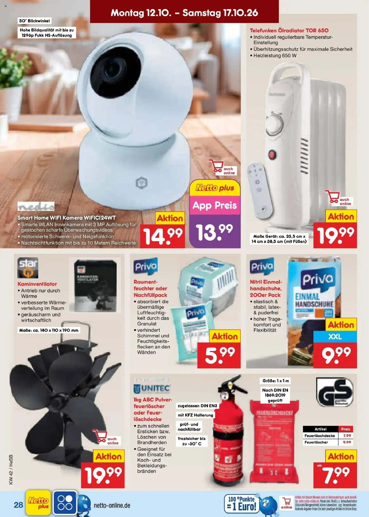Netto Marken-Discount Prospekt Rostock – gültig ab 12.10.2026 | Seite: 38 | Produkte: Kamera, Handschuhe