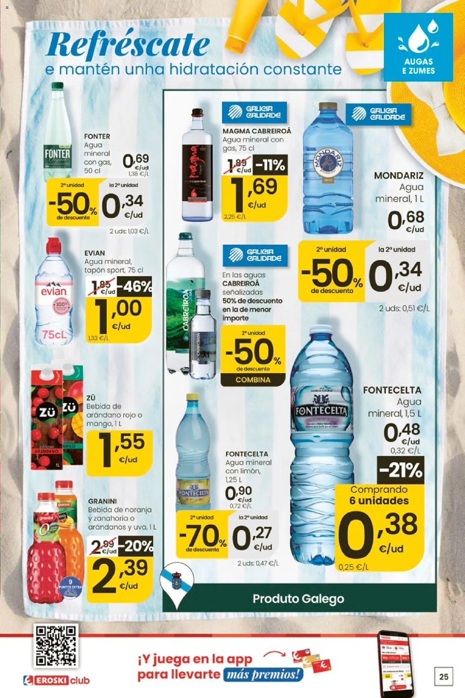 Eroski Ofertóns de verán │ válido desde el 11.06.2026 | Página: 25 | Productos: Zanahoria, Juega, Agua mineral