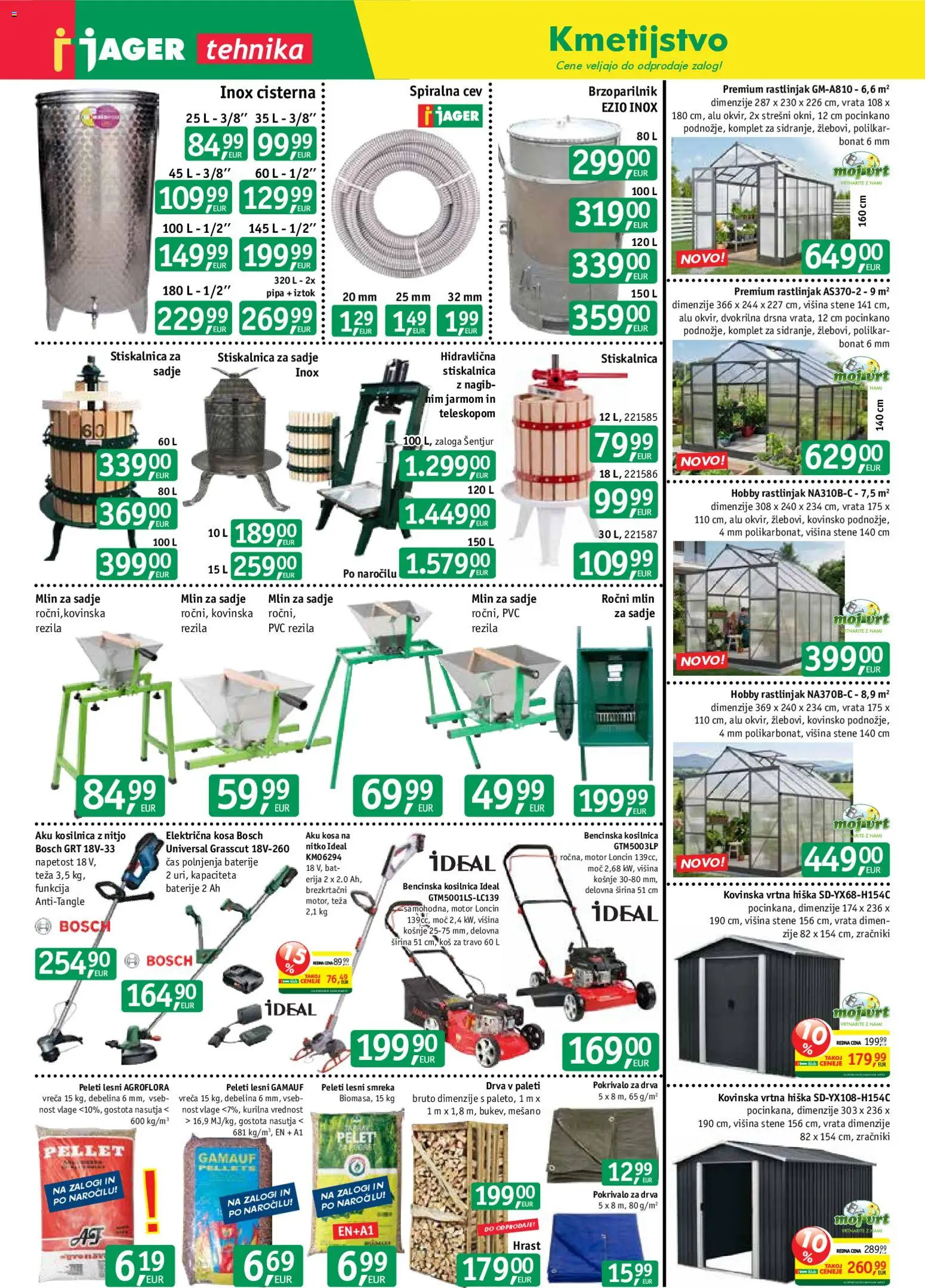Novi Jager katalog ponudbe – veljaven od 09.09.2026 | Stran: 5 | Izdelki: Teza, Kosilnica, Sadje, Vrata