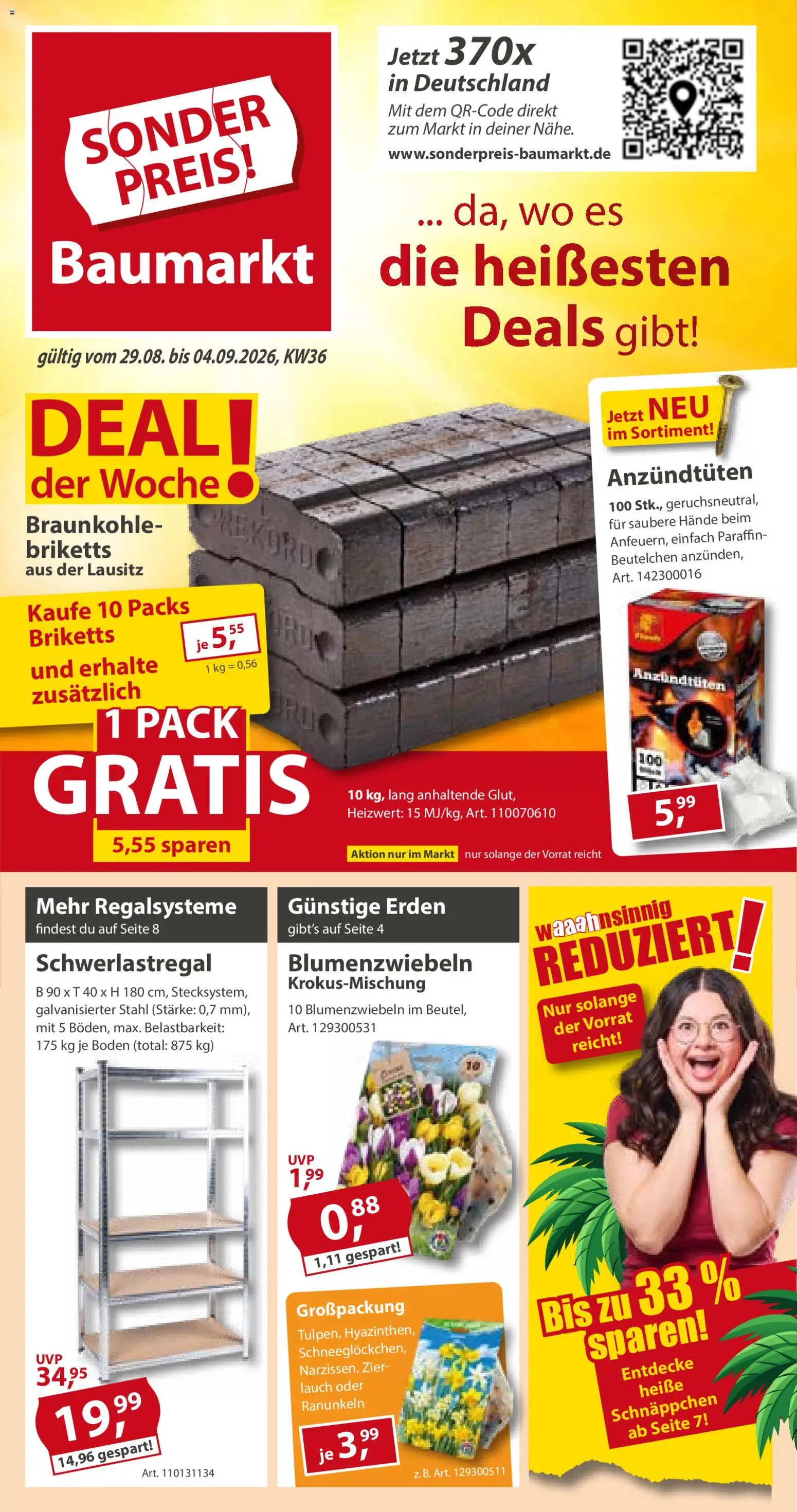 Sonderpreis Baumarkt Prospekt – gültig ab 29.08.2026 | Seite: 1 | Produkte: Schwerlastregal, Lauch