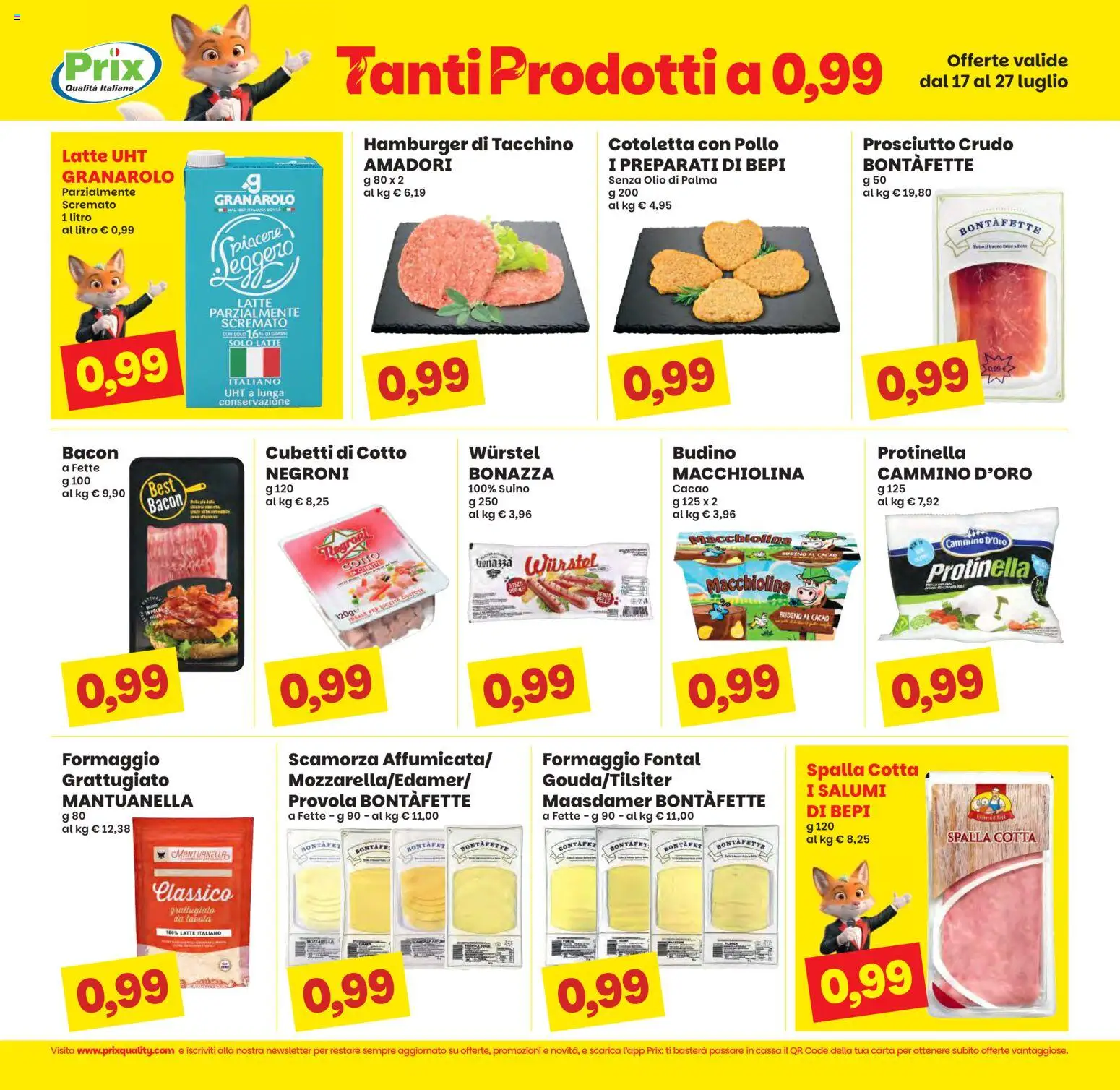Volantino Prix del 17/07/2026 | Pagina: 3 | Prodotti: Prosciutto Crudo, Pollo, Suino, Olio