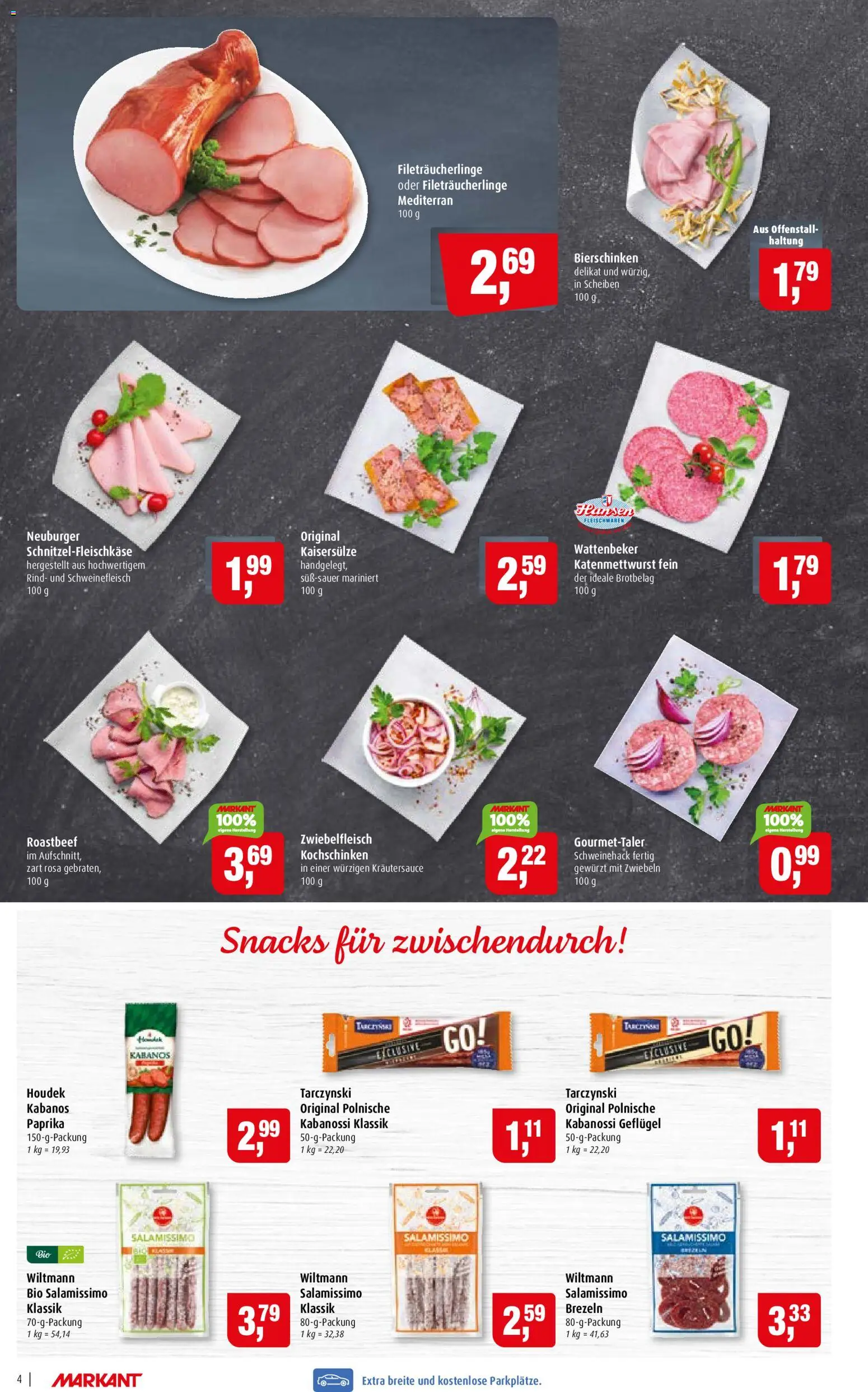 Markant Prospekt – gültig ab 05.10.2026 | Seite: 4 | Produkte: Roastbeef, Zwiebeln, Paprika, Schweinefleisch