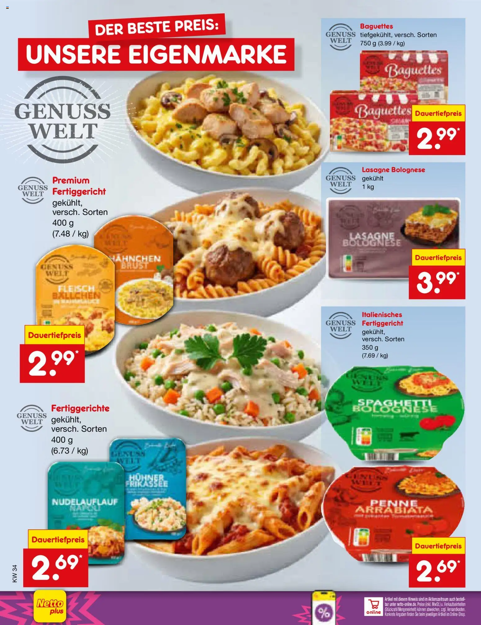 Netto Marken-Discount Prospekt – gültig ab 17.08.2026 | Seite: 58 | Produkte: Hahnchen, Lasagne, Fertiggerichte, Fleisch