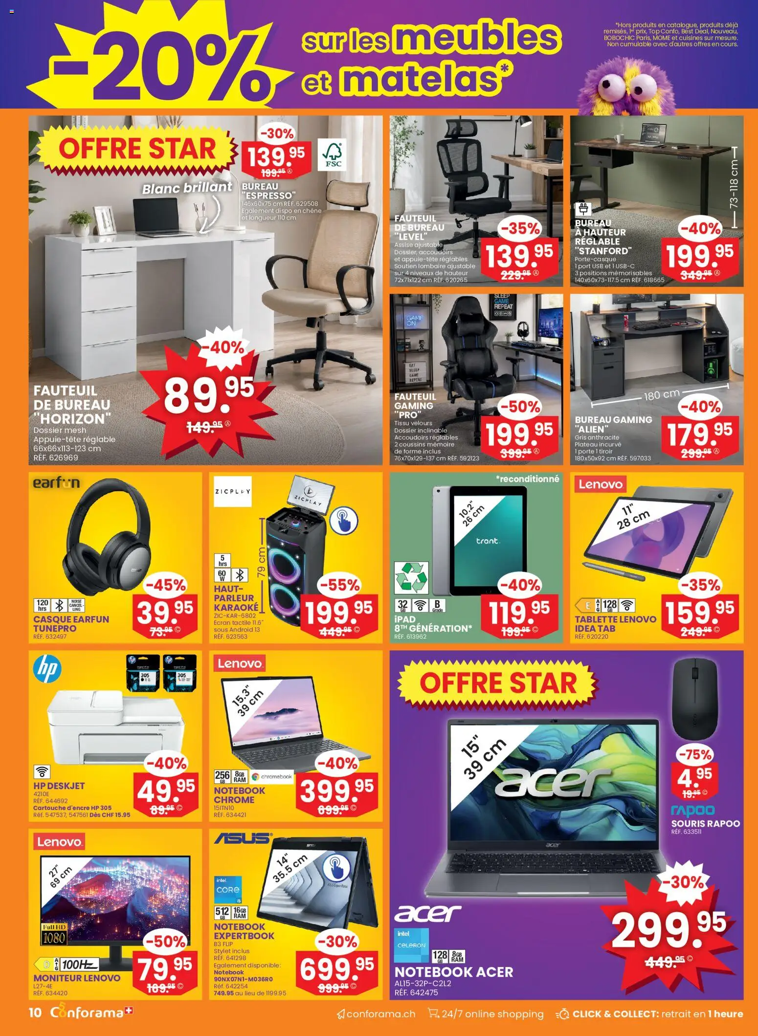 Conforama aktionen FR – gültig ab 14.10.2026 | Seite: 10 | Produkte: Tablette, Top, Chromebook, Ipad