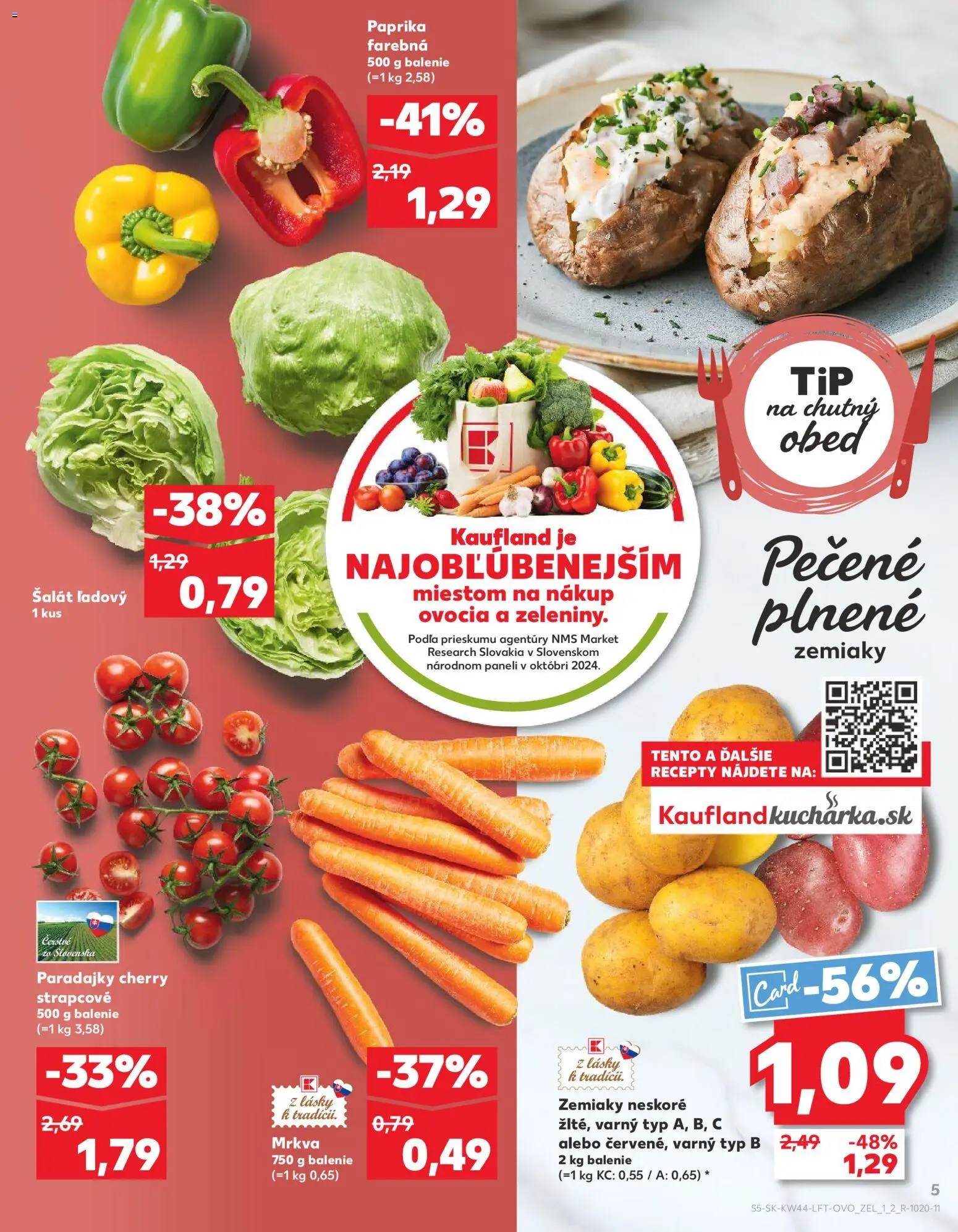 Nové Kaufland akcie – leták je platný od 30.10.2025 | Strana: 5 | Produkty: Paprika, Paradajky, Mrkva, Šalát