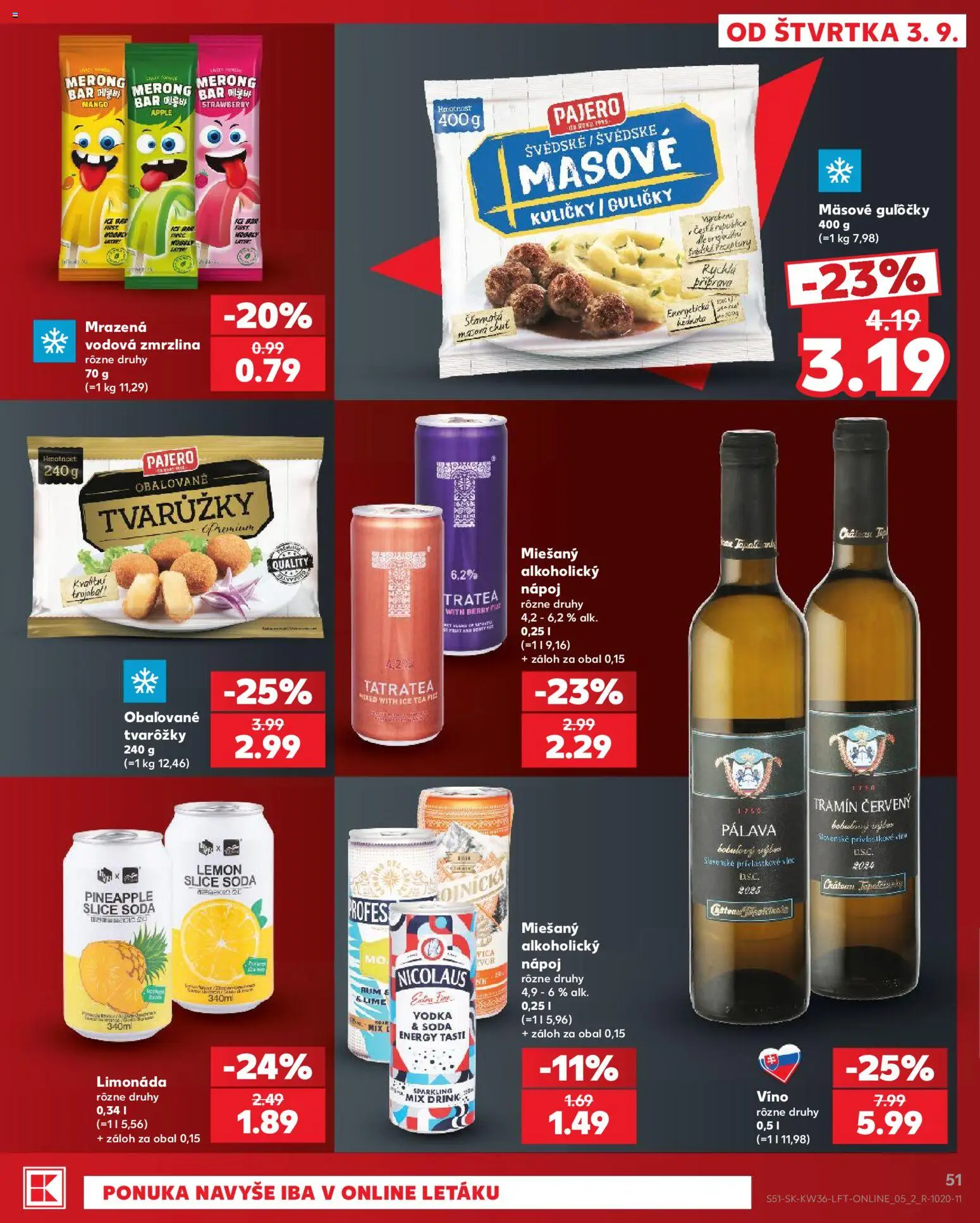 Nové Kaufland akcie – leták je platný od 03.09.2026 | Strana: 51 | Produkty: Víno, Vodka, Mango, Limonáda