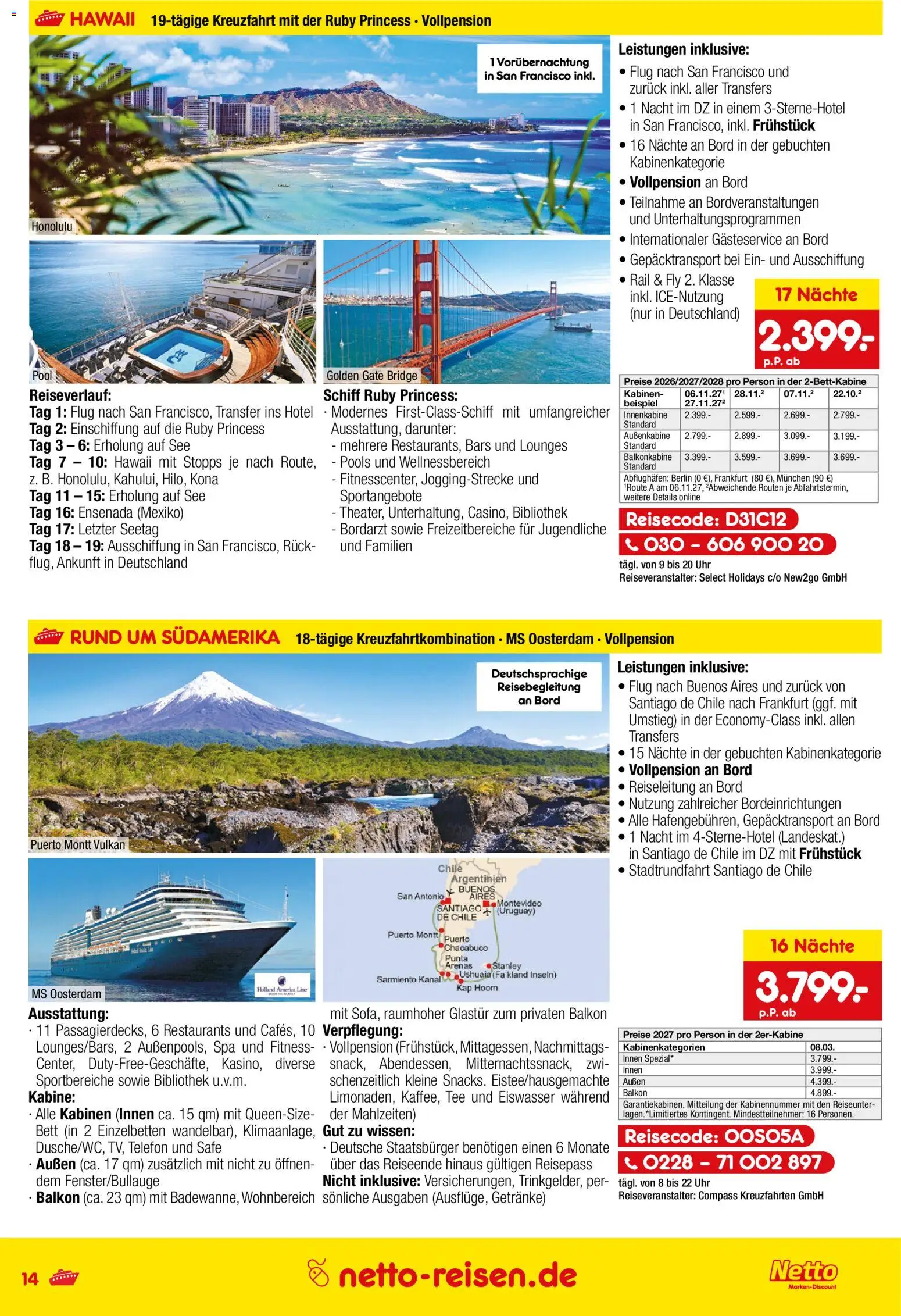 Netto Reisen Prospekt – gültig ab 30.07.2026 | Seite: 14 | Produkte: Bett, Bibliothek, Tee, Telefon