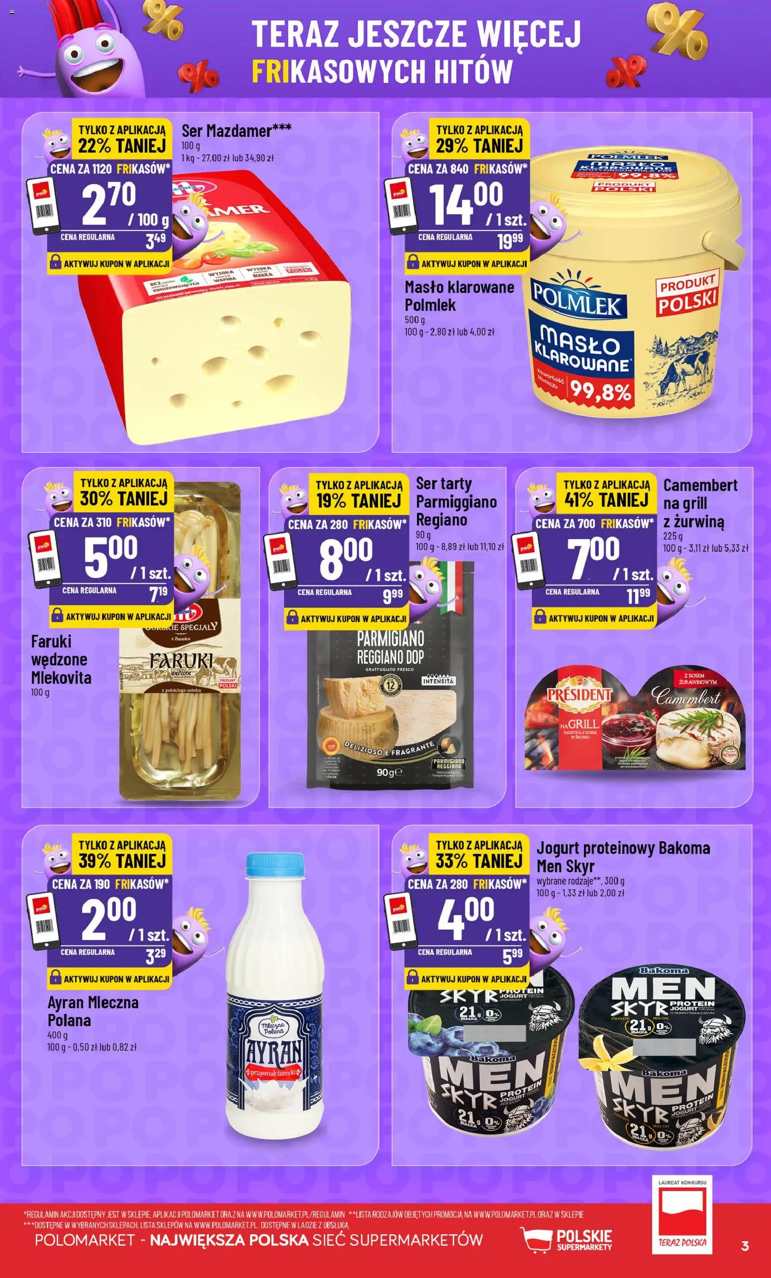 POLOmarket gazetka - Frikasowe Hity od 20.05.2026 | Strona: 3 | Produkty: Masło klarowane, Mleka, Masło, Ser